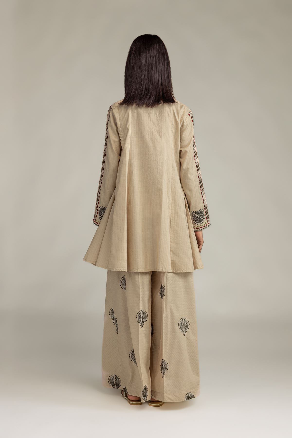 Embroidered Cotton Dobby Beige Cotton Kurta - 1-26-250-B-H1-VG