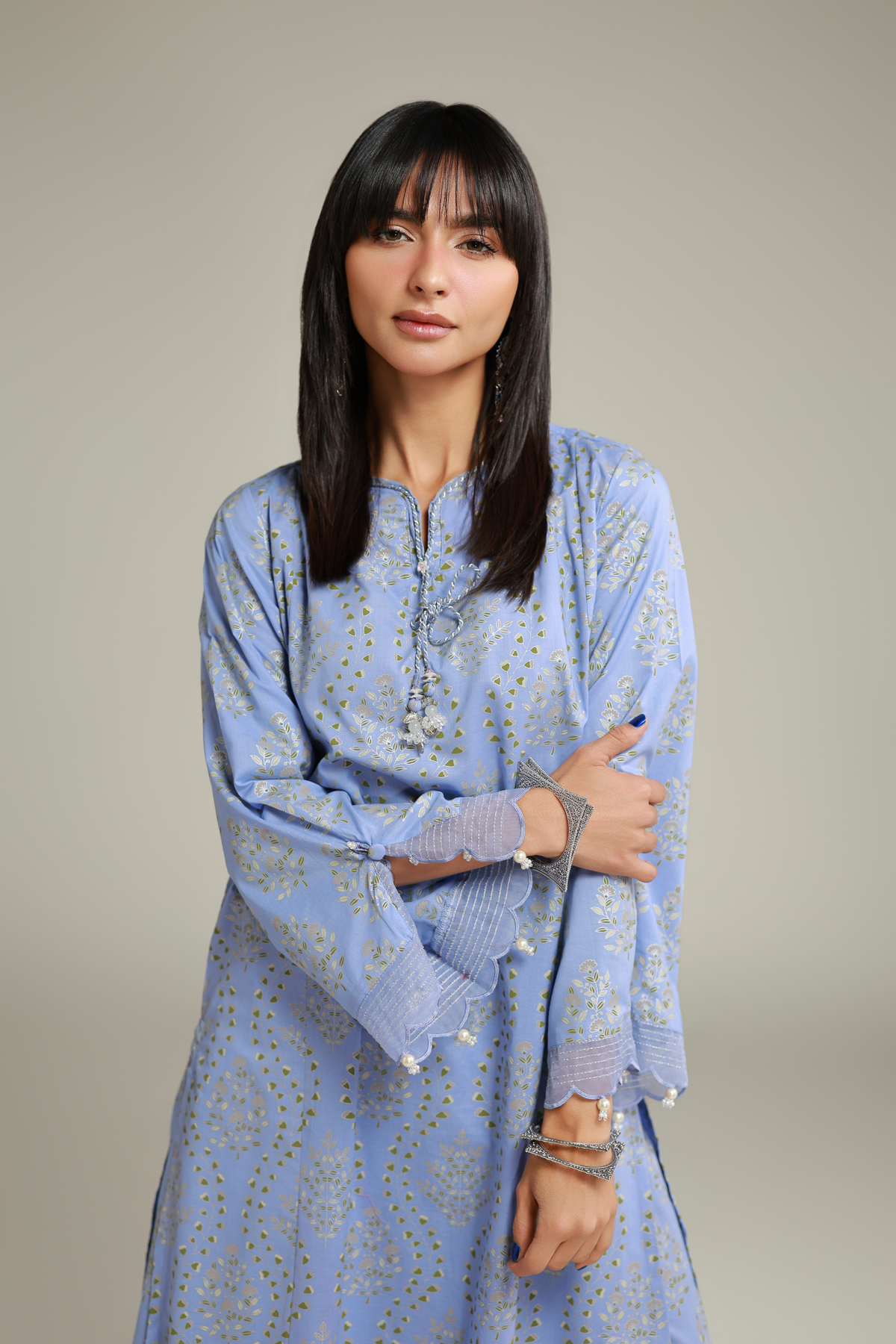 Printed Cambric Cambric Kurta - 8-26-202-A-A1-VG