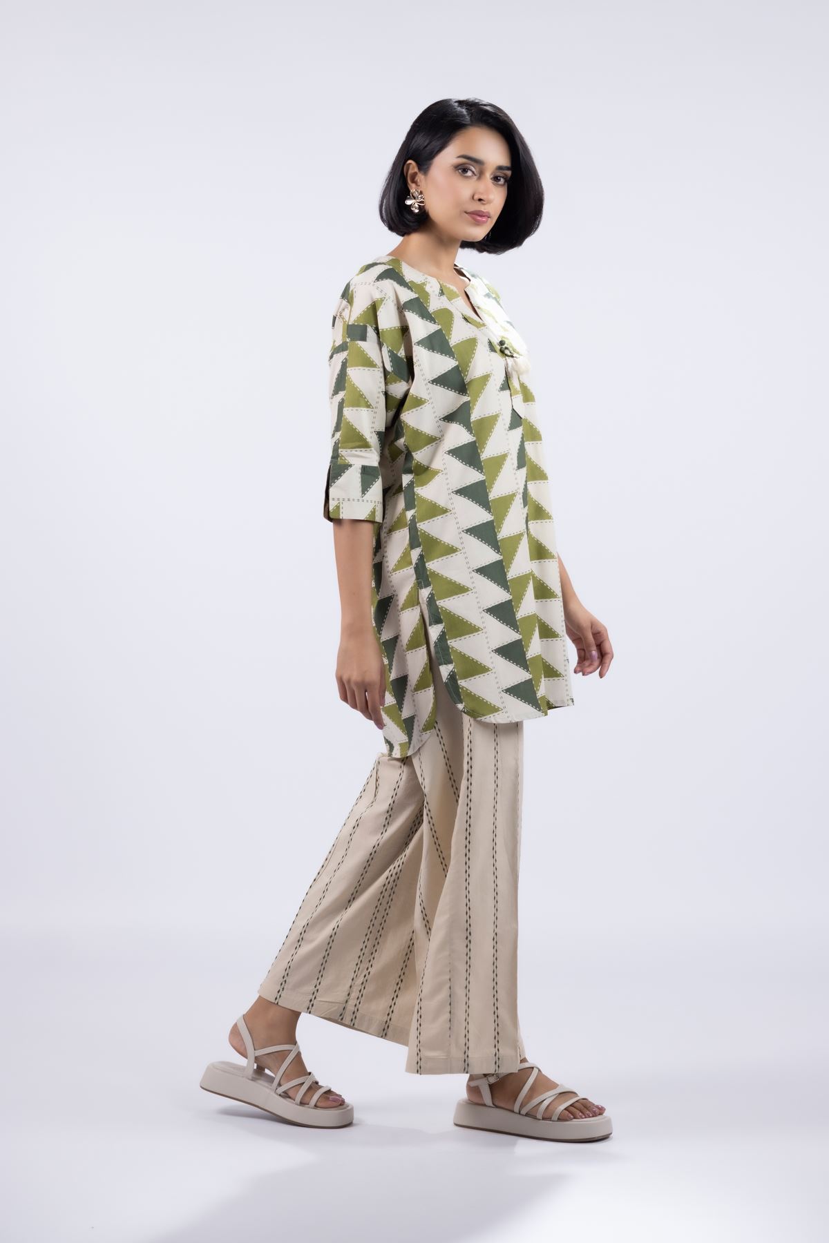 Printed Cambric Kurta - ST25086A-VG
