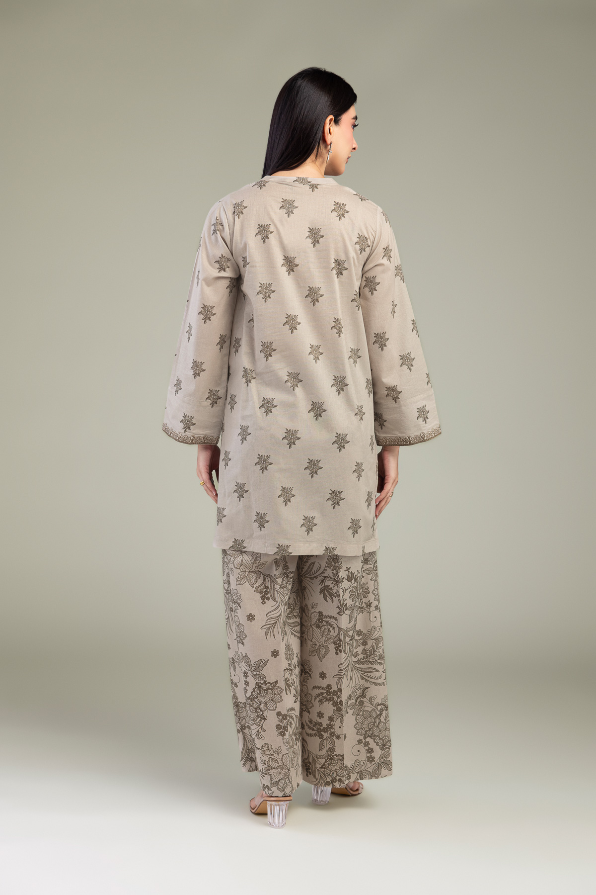 Embroidered Cambric Floral Cambric Kurta - 1-26-102-A-F-VG