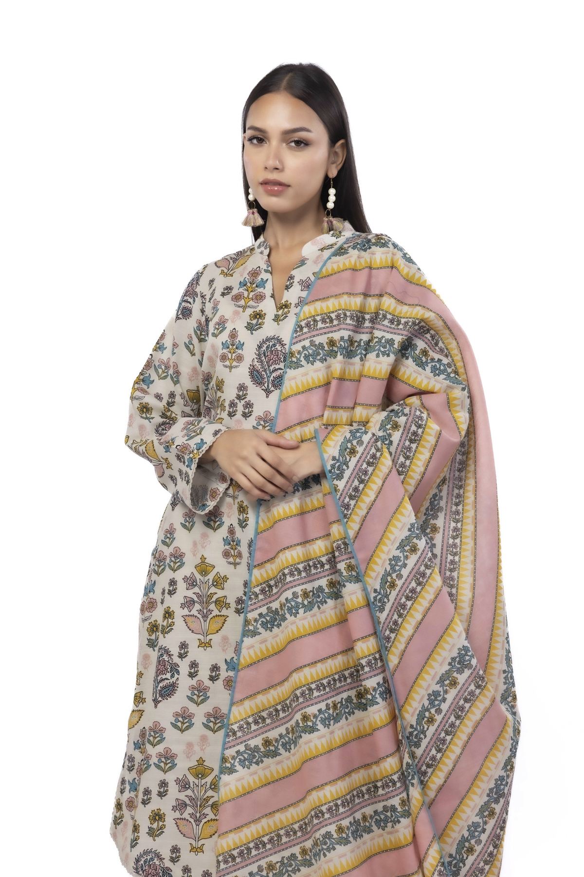 Printed Khaddar Fabrics 3 Piece - MT23A-VG