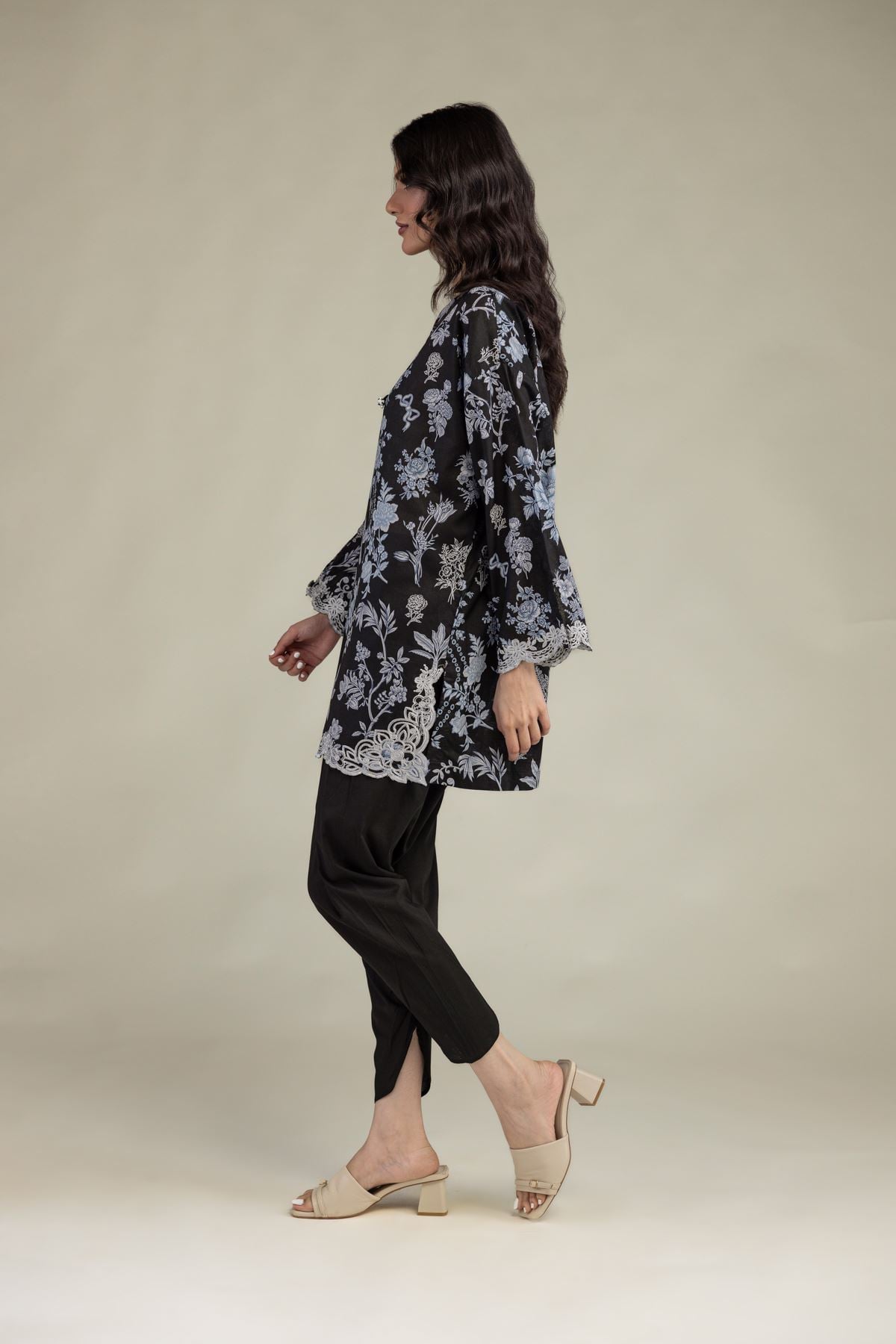 Embroidered Cambric Black Solid Shalwar - 1-26-250-B-H1-VG
