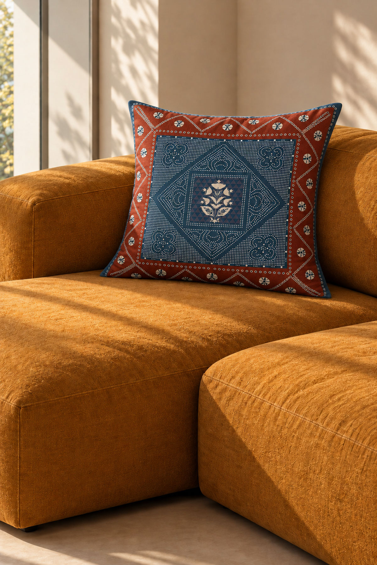 Printed Velvet 16x16in Cushion Cover - 2-26-202-A-D-VG