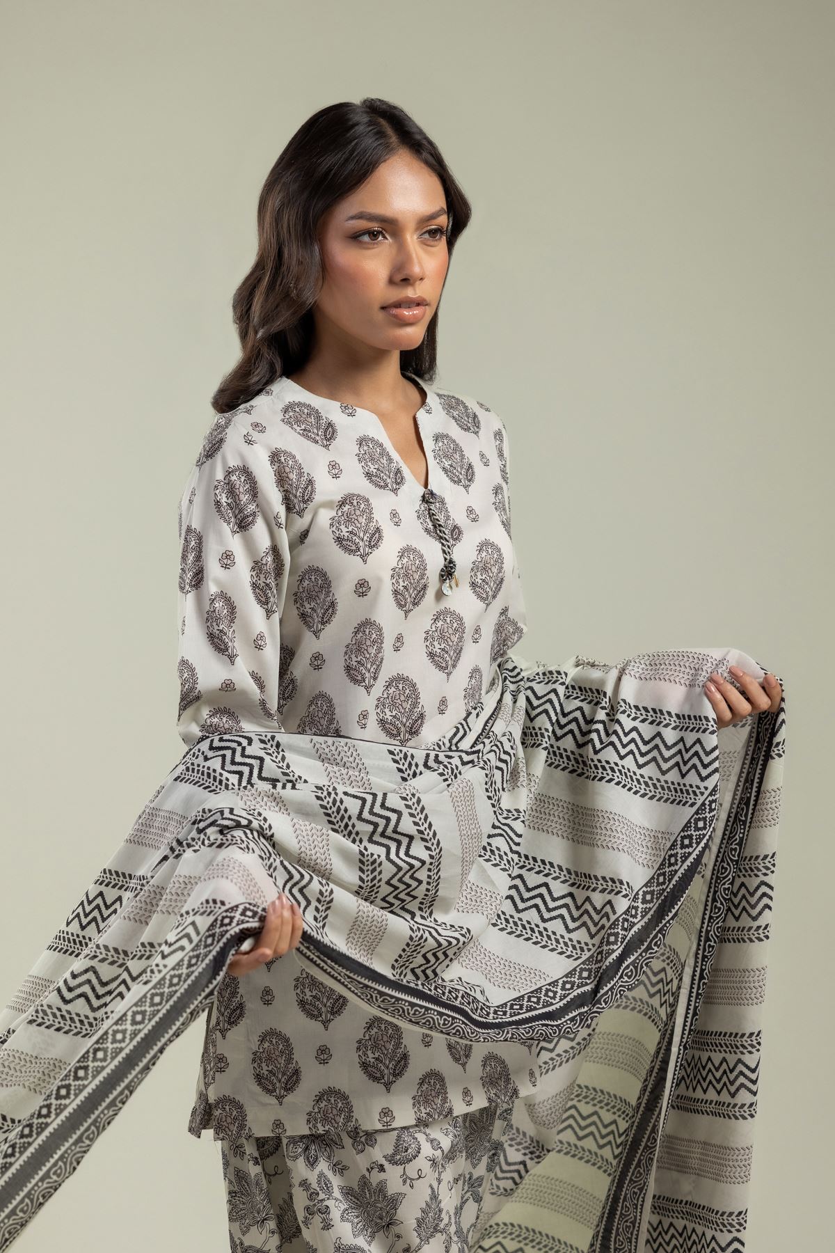 Printed Lawn Printed Lawn Dupatta - 1-26-201-C-B-VG