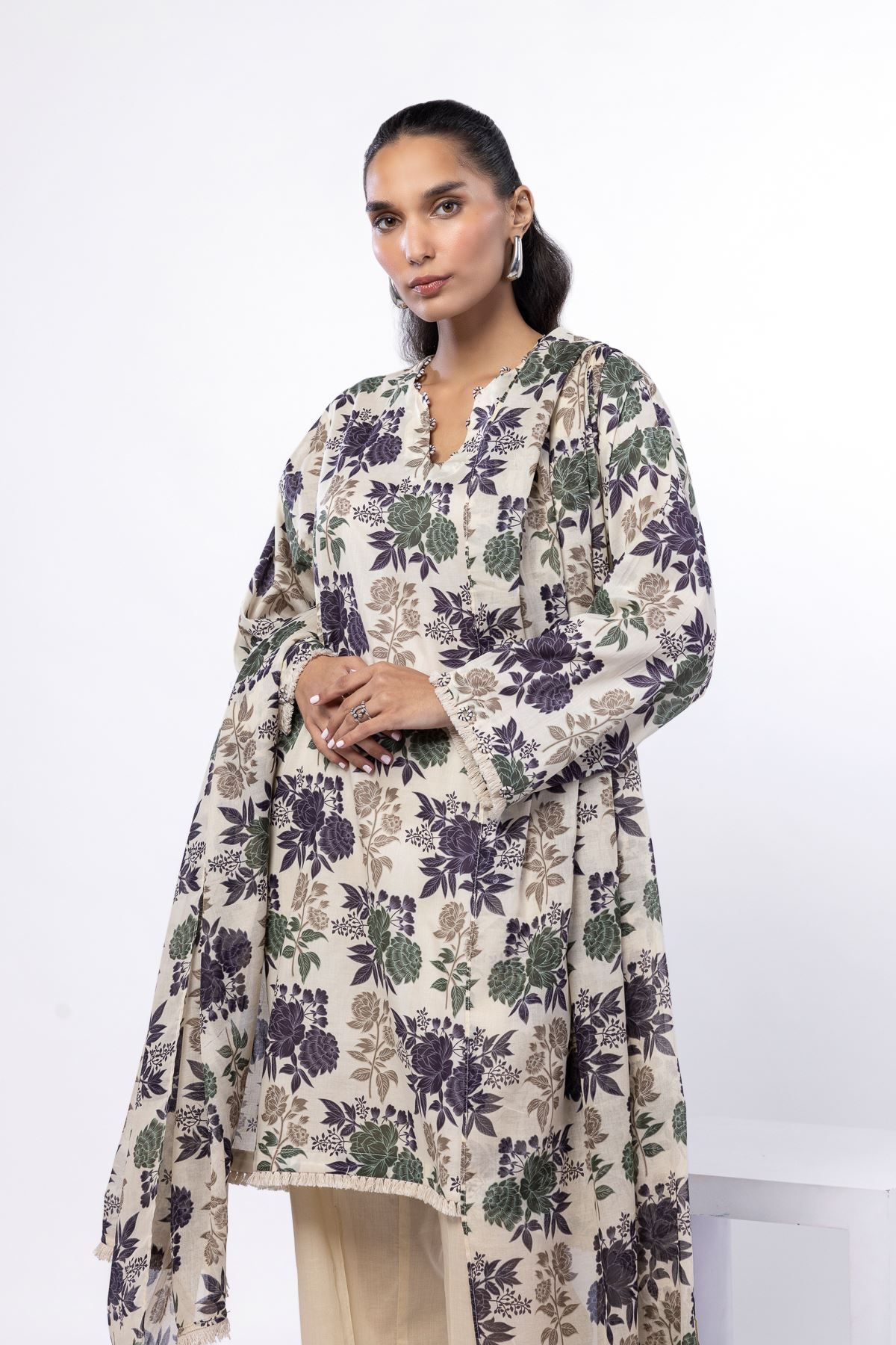 Buy Tailored 3 Piece | 0.0 N/A | SS2447AST-VG_MULTI | Khaadi Pakistan