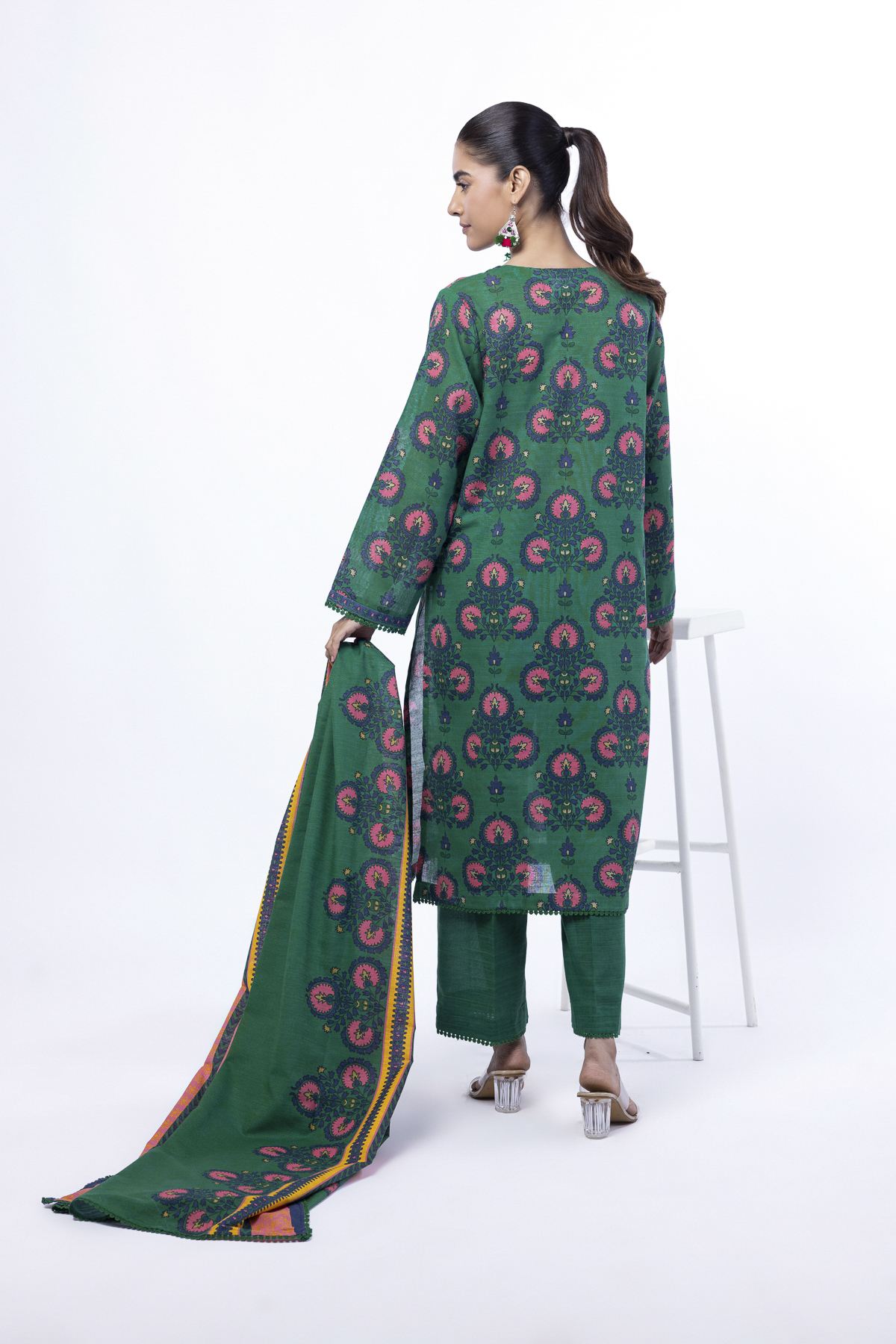 Printed Light Khaddar Fabrics 3 Piece - CHD25A-VG