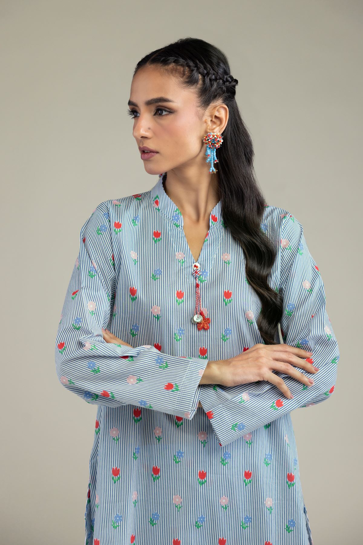 Printed Cambric Short Cambric Kurta - 2-26-207-A-C1-VG