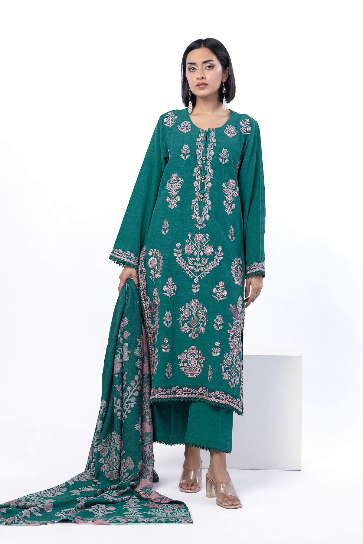 Embroidered Khaddar Tailored 3 Piece - LKN99AST-VG