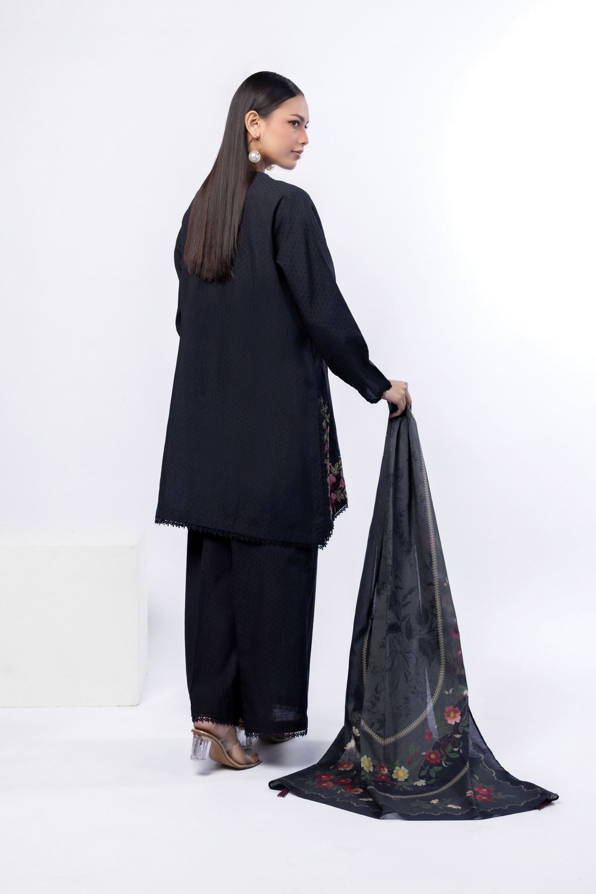 Embroidered Cotton Dobby Tailored 3 Piece - 25-09-12E2-06TA-VG