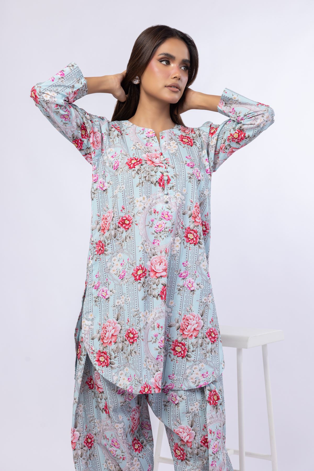 Printed Cotton Dobby Kurta - 25-10-11E6-08TA-VG