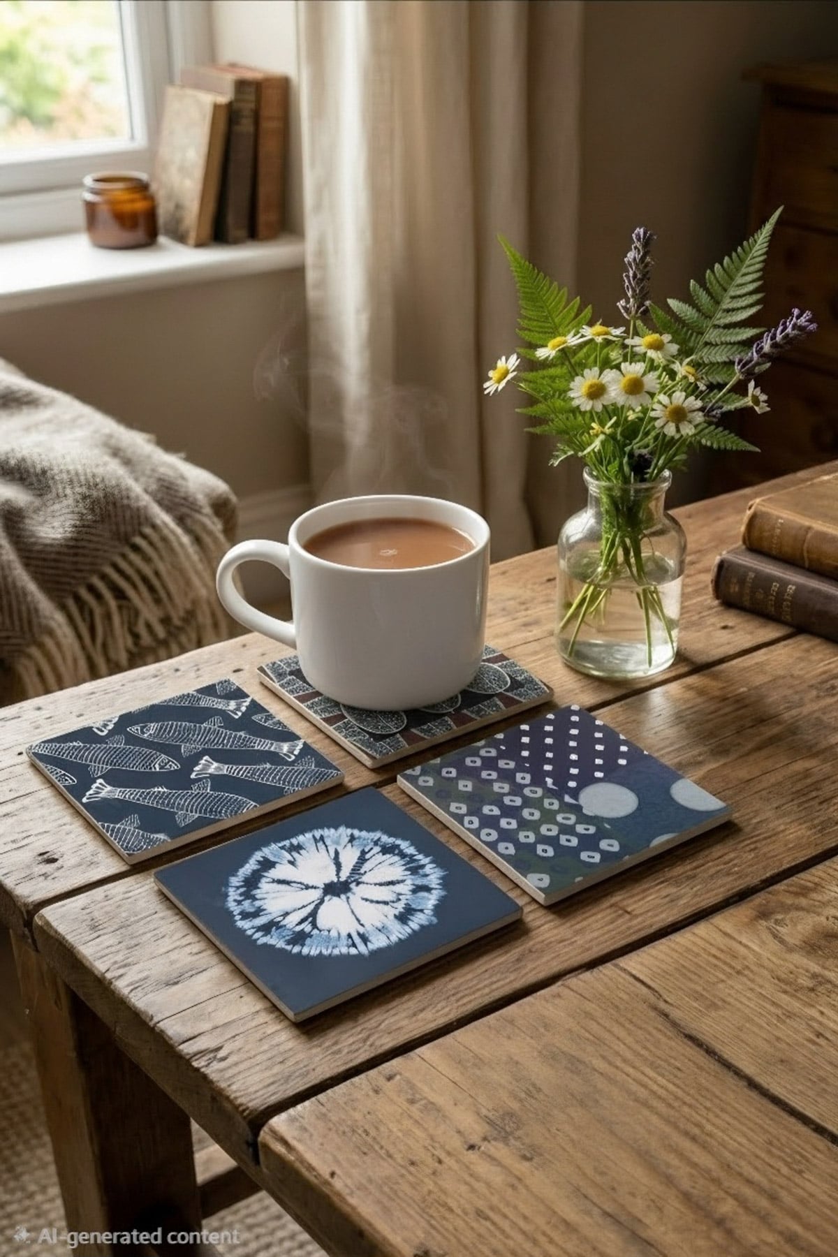 Printed Hard Cork Pack of 4 4in Coaster - 2-26-308-A-G1-VG