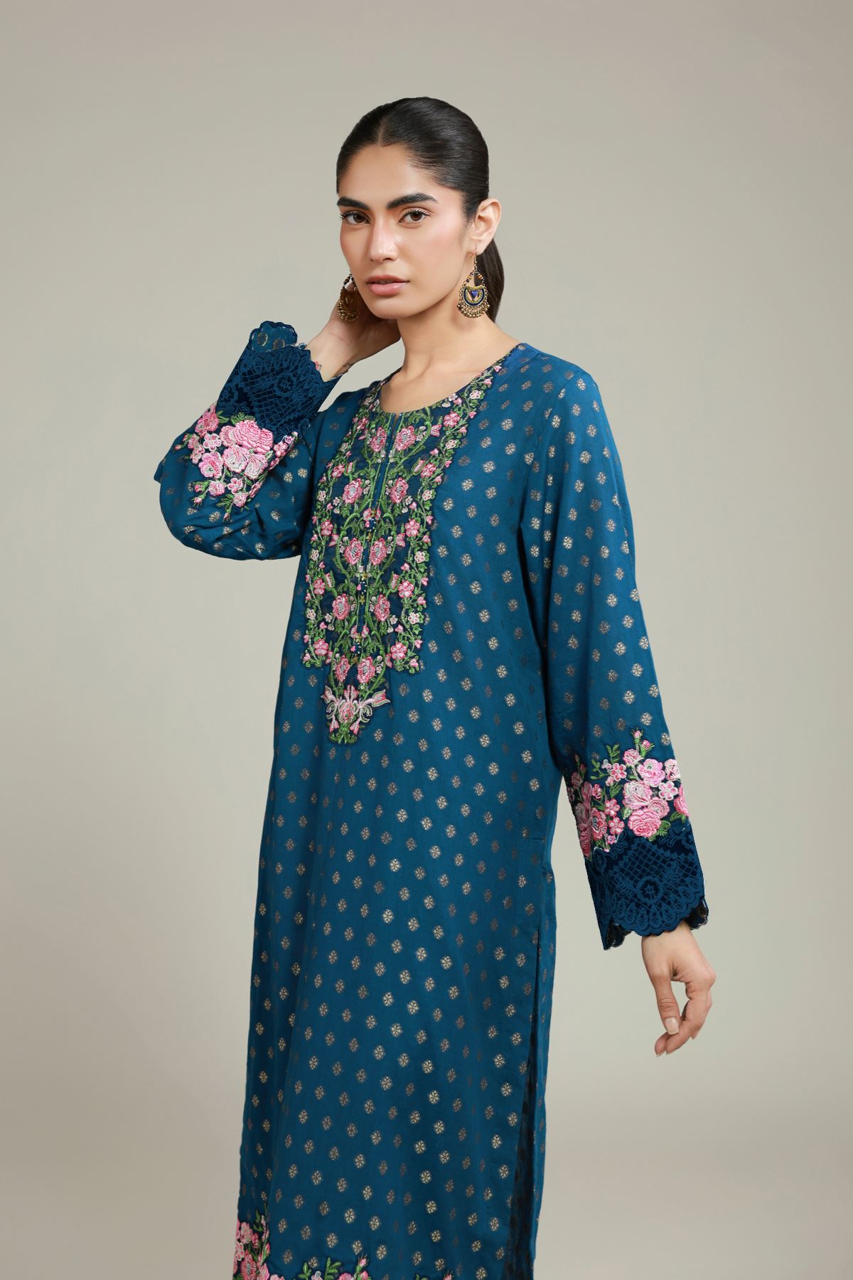 Embroidered Jacquard Jacquard Tailored Set - 1-26-135-A-D-VG