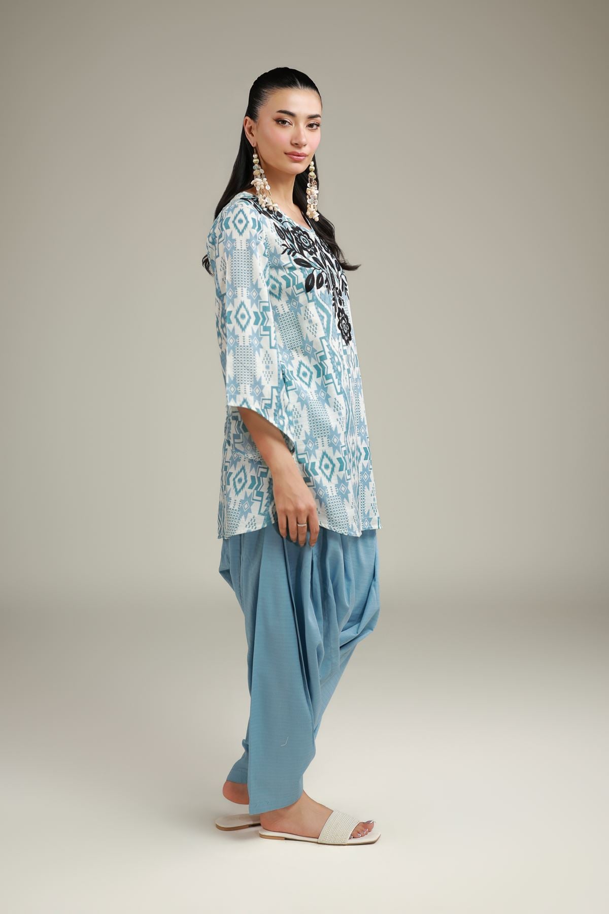 Embroidered Cotton Dobby Summer Cotton Shalwar - 1-26-132-A-C-VG