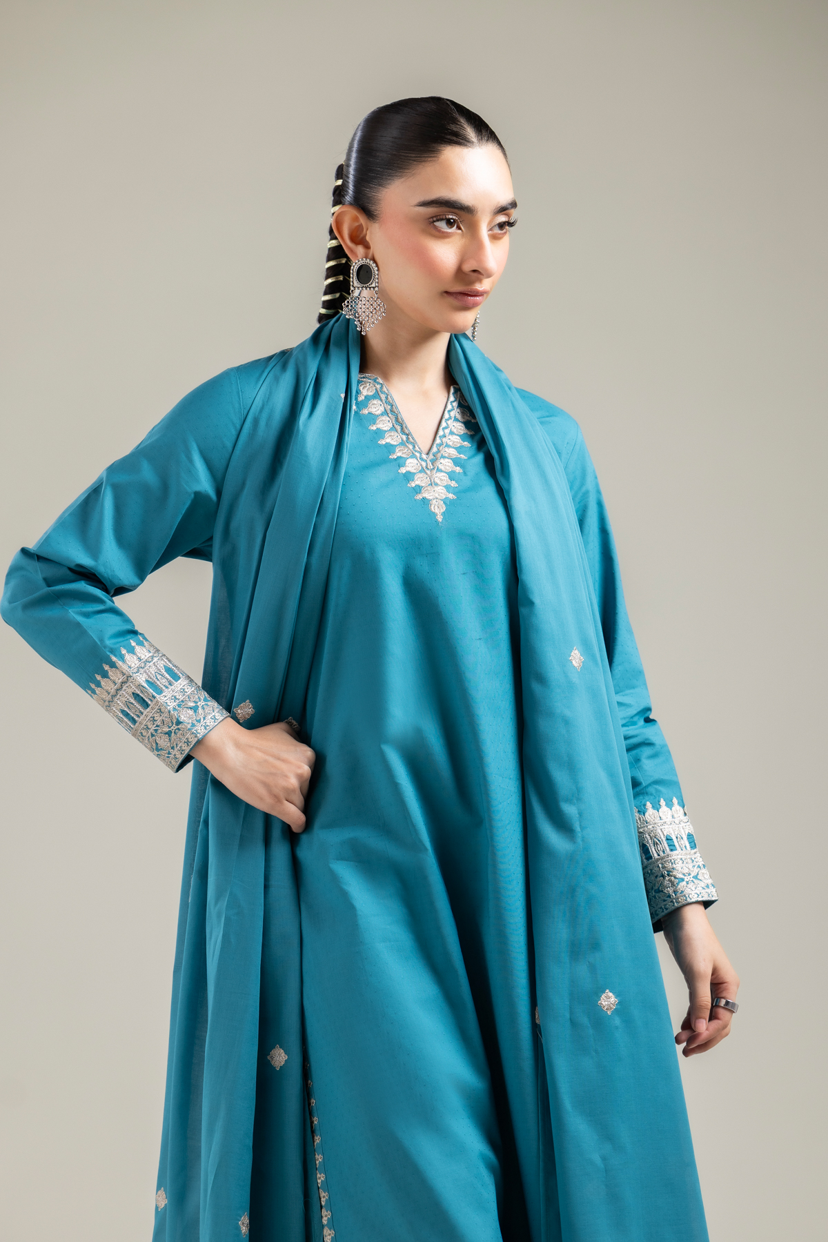 Embroidered Lawn Summer Lawn Dupatta - 1-26-121-A-C-VG