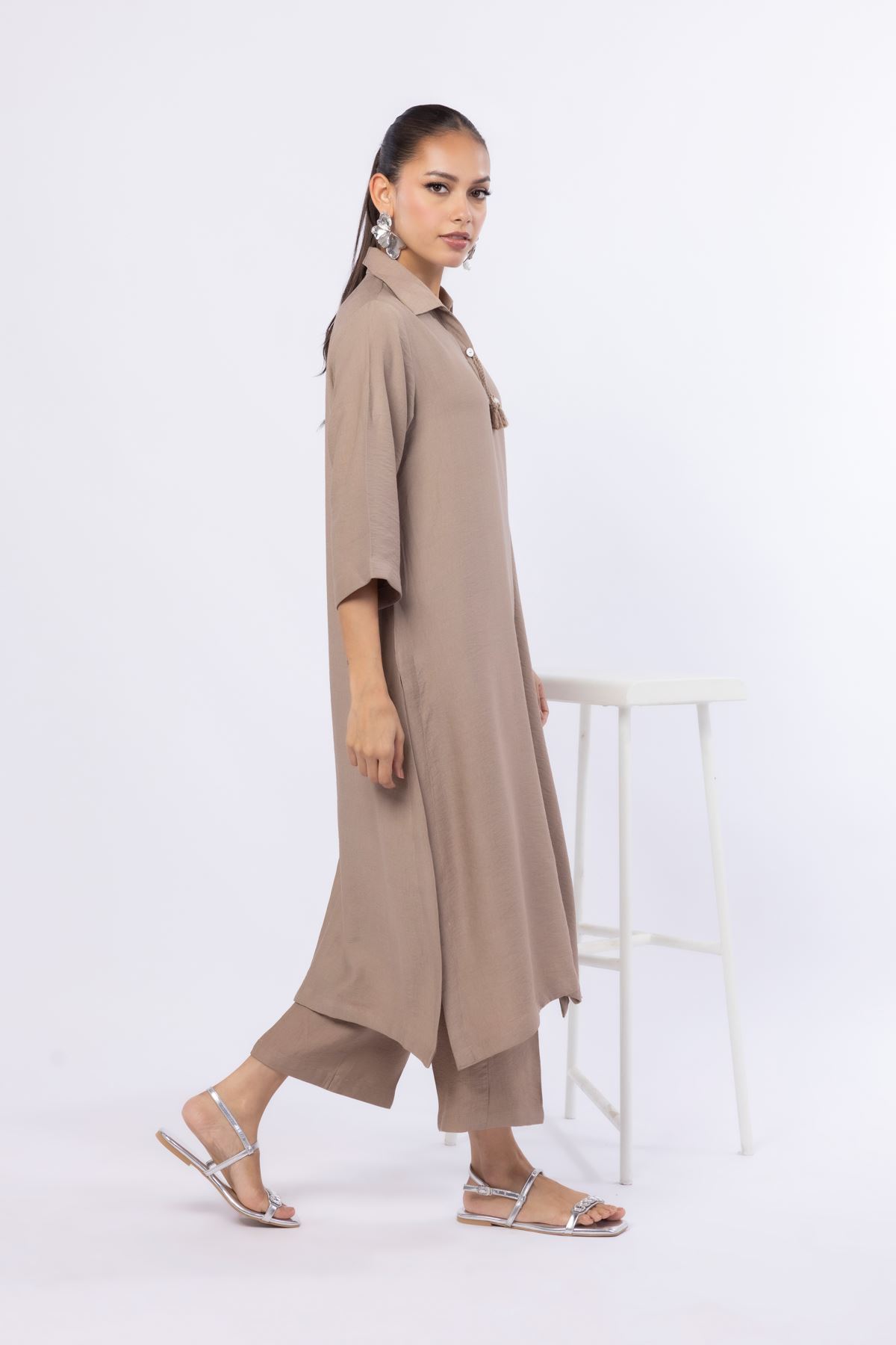 Dyed Cotton Vortex Wrinkle Kurta - 25-04E48-01TB-VG