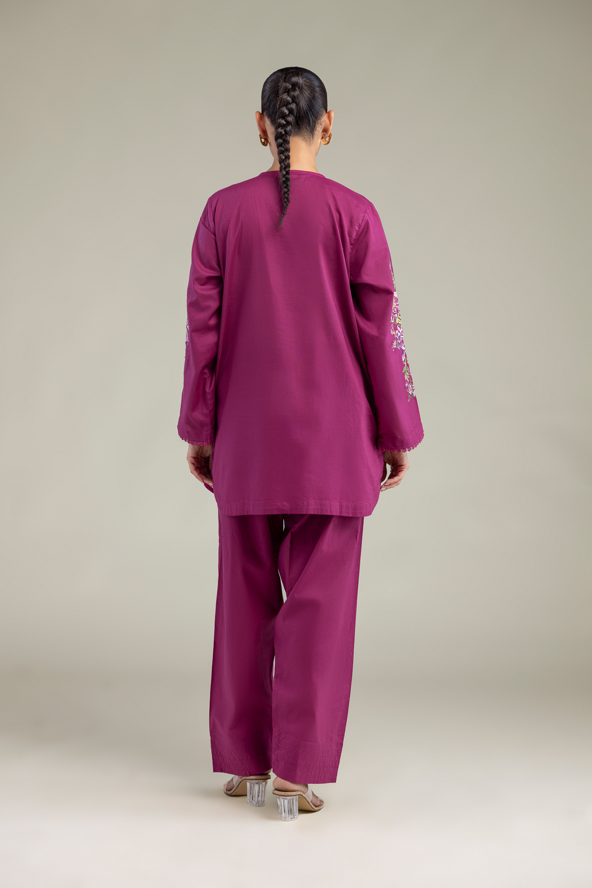 Embroidered Cambric Short Cambric Kurta - 1-26-102-A-F-VG