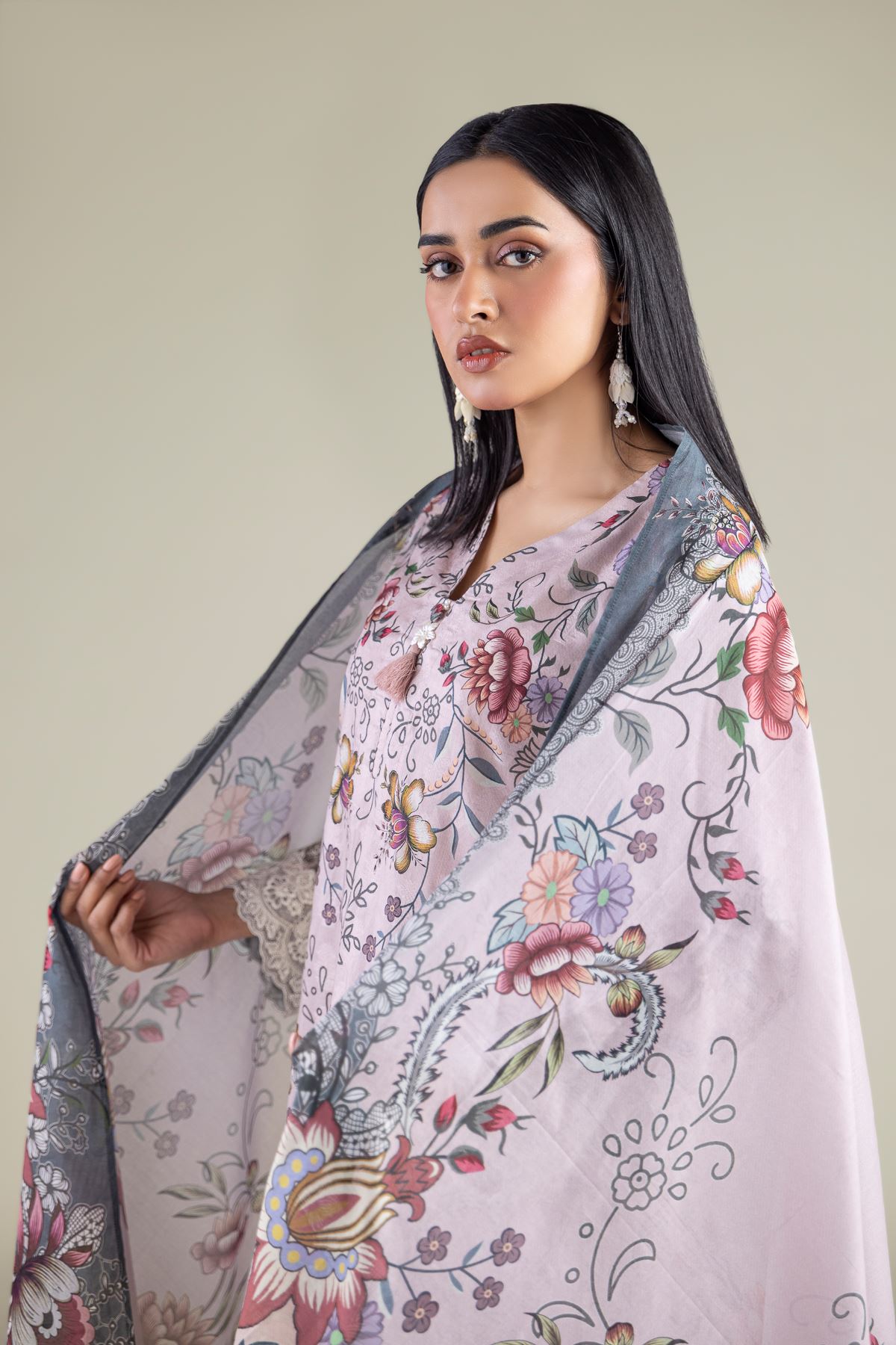 Embroidered Broshia Fabrics 3 Piece - A22-26-214FH1-VG