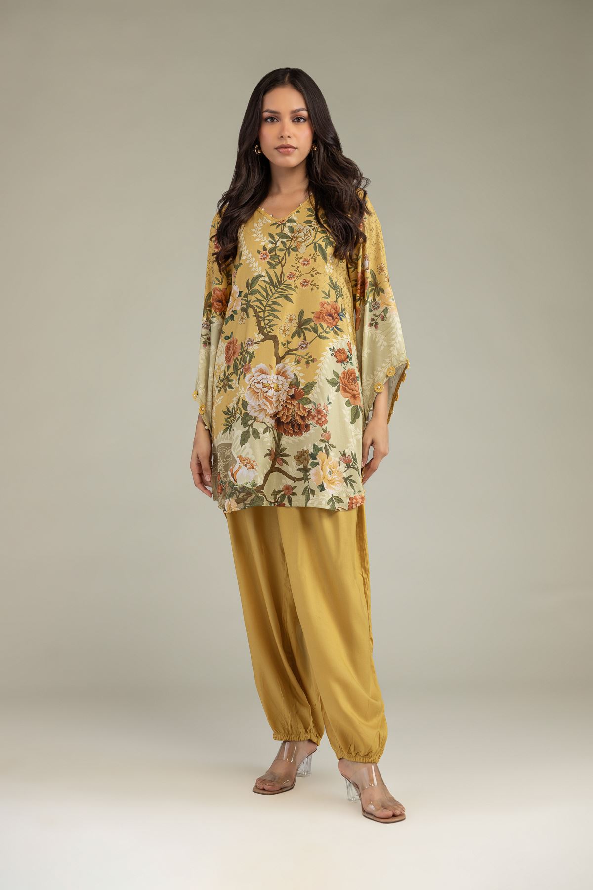 Printed Viscose Solid Viscose Pants - 1-26-239-B-J2-VG