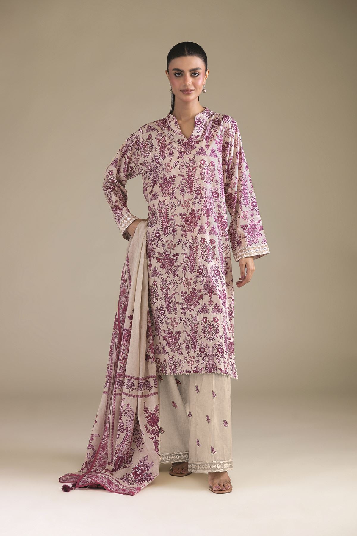 Embroidered Cambric Fabrics 3 Piece - A22-26-201FC1-VG