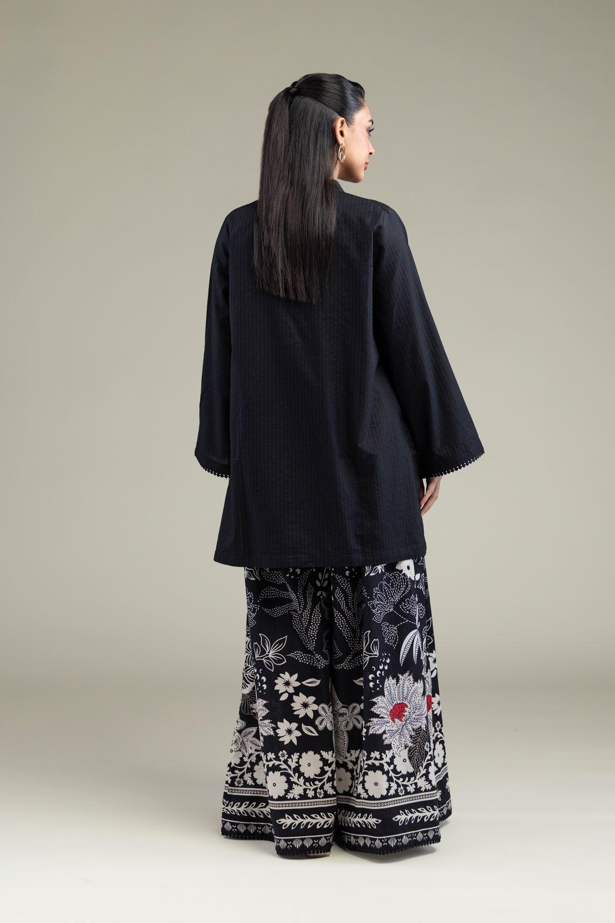 Printed Cotton Dobby Black Cotton Kurta - T-A11-26-101FH1-VG