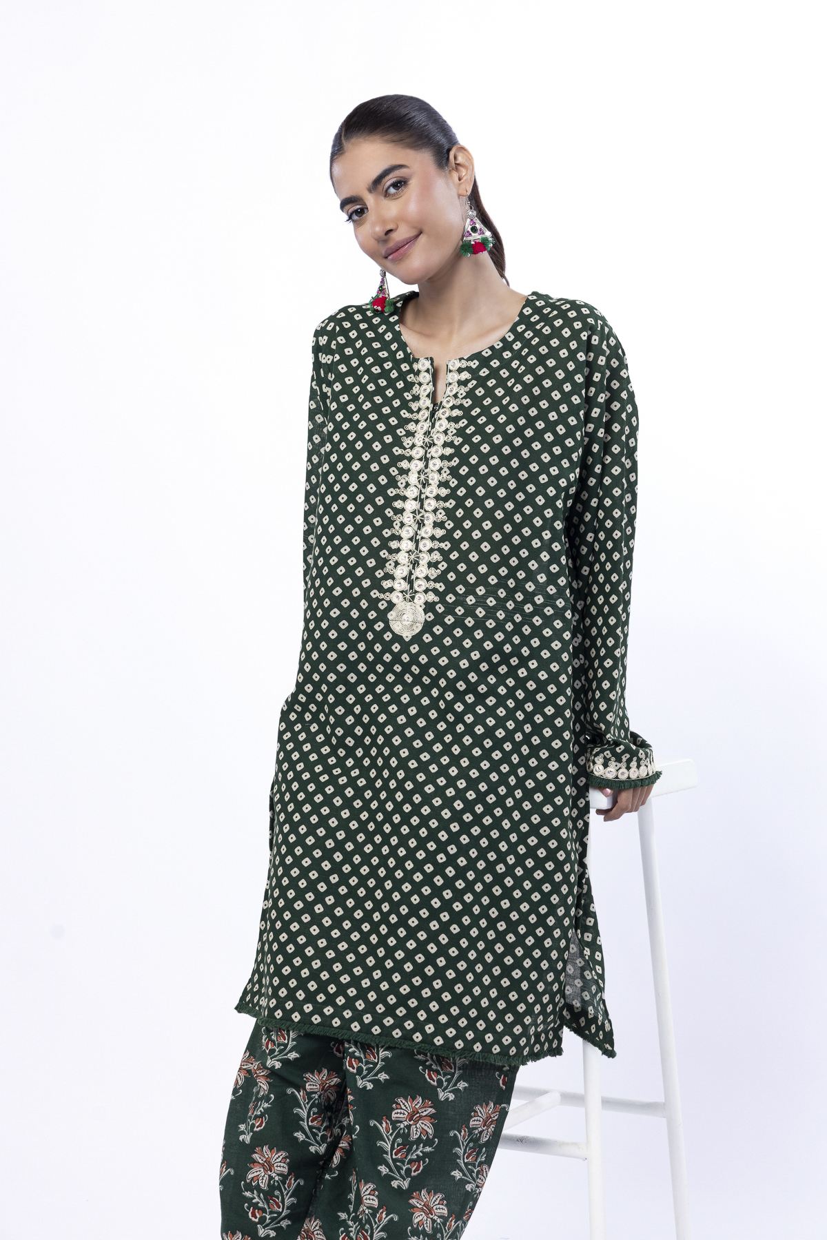 Embroidered Khaddar Tailored 2 Piece | Top and Bottom - LKN99AST-VG