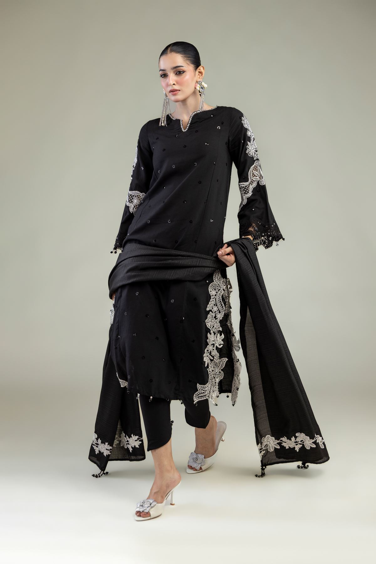 Raw Silk 3-Piece Co-ord Set - T-A11-26-104FC1-VG