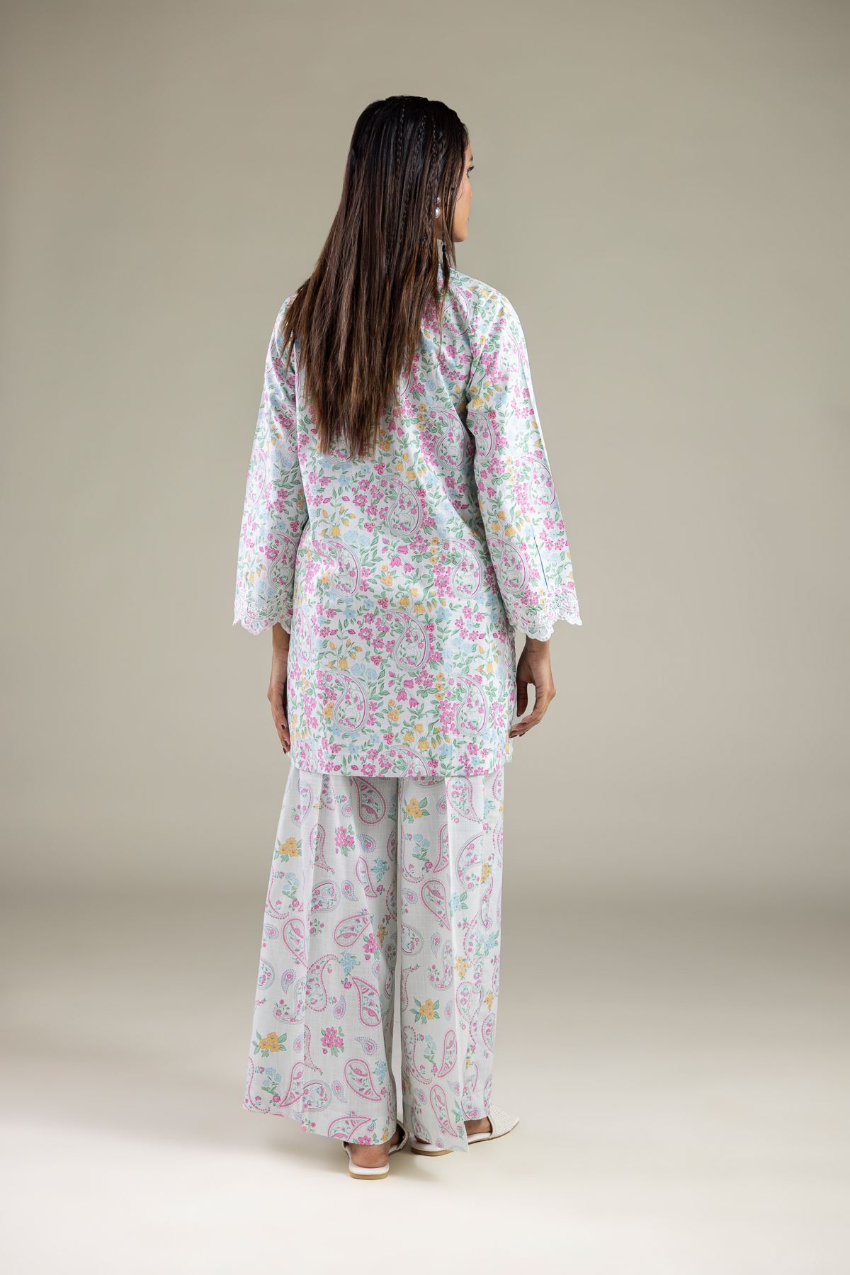 Embroidered Textured Cotton Kurta - 1-26-119-A-A-VG
