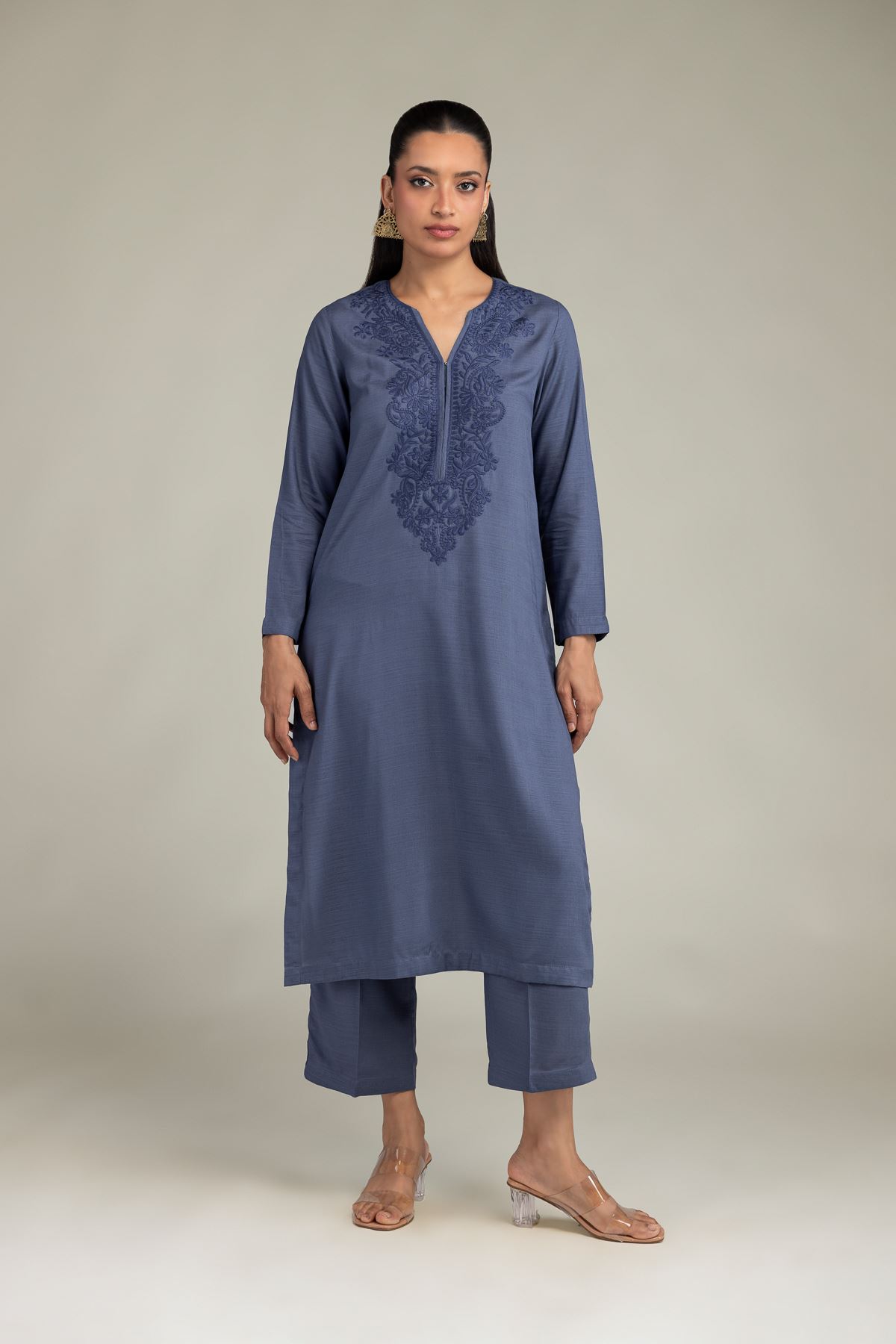 Dyed Raw Silk Silk Solid Pants - 2-26-301-B-F1-VG