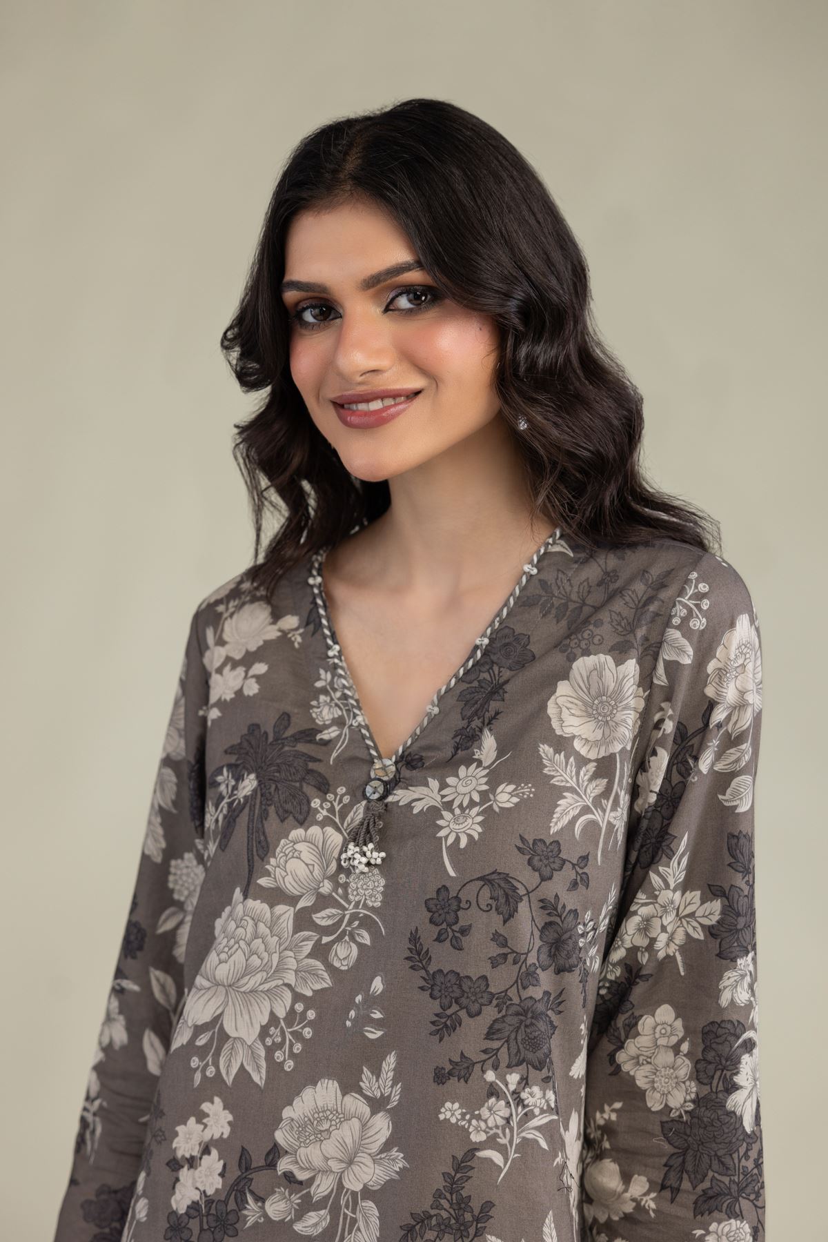 Embroidered Lawn Gray Lawn Kurta - 1-26-102-A-F-VG