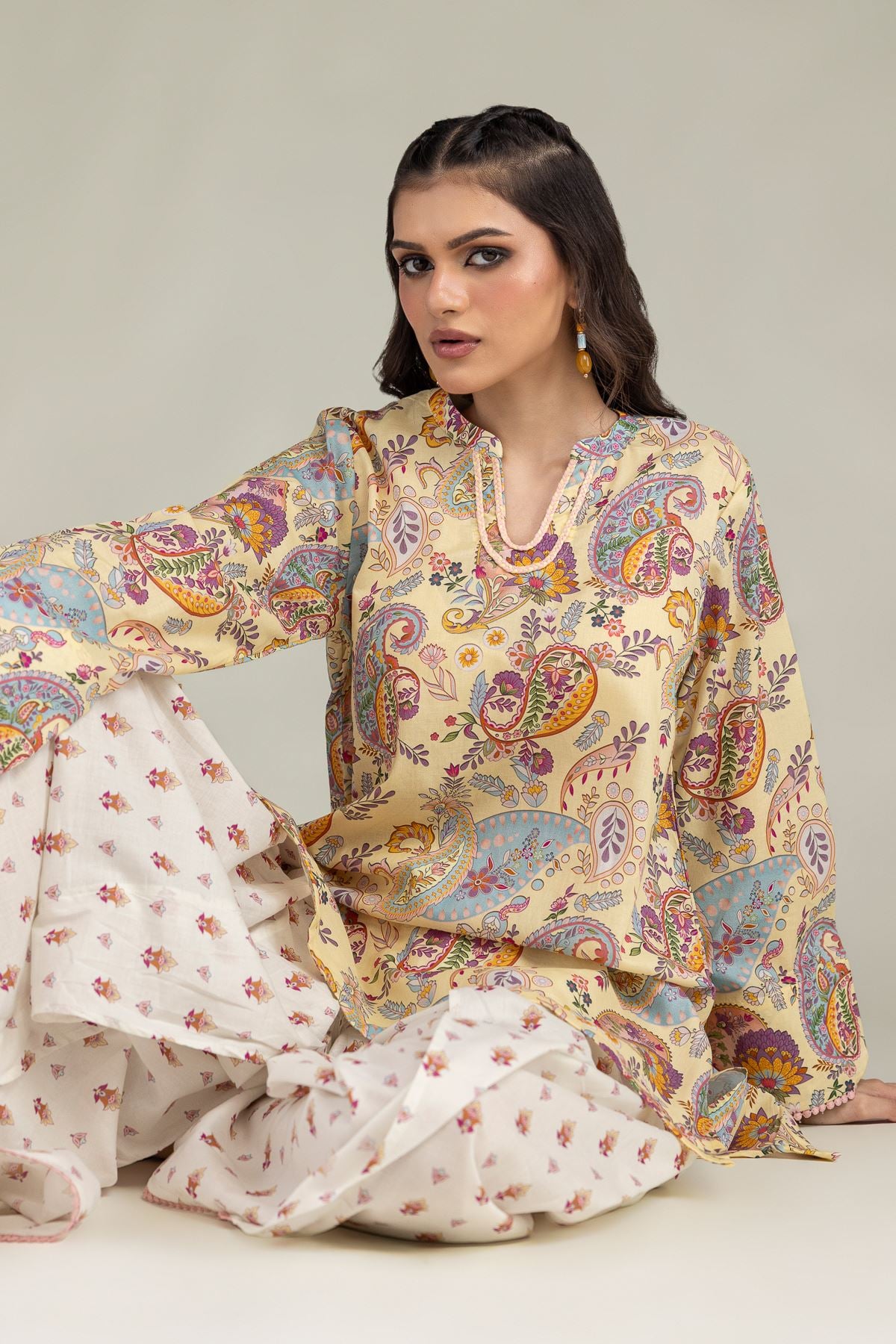 Printed Cambric Short Cambric Kurta - 1-26-224-B-J1-VG