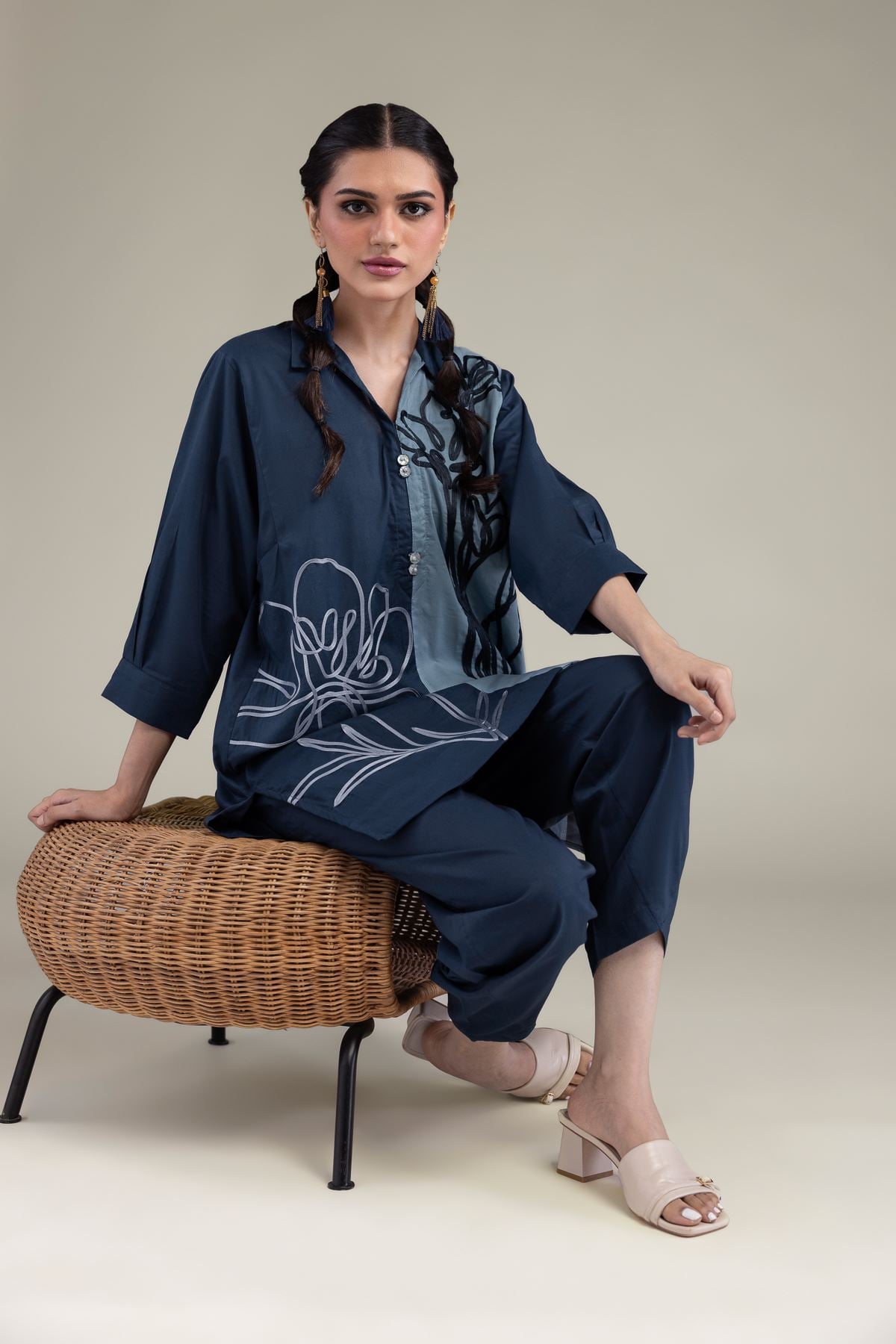 Embroidered Cambric Short Cambric Kurta - T-A11-26-106FB2-VG