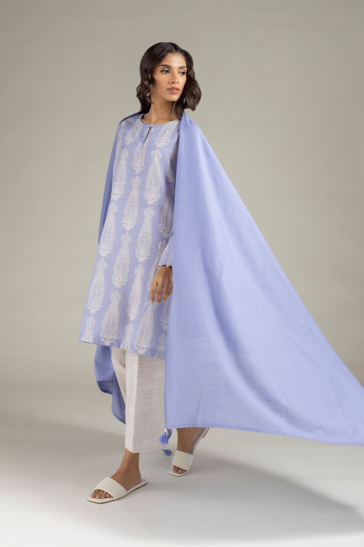 Dyed Textured Cotton Dupatta - OTD4-EX22-10TA-VG