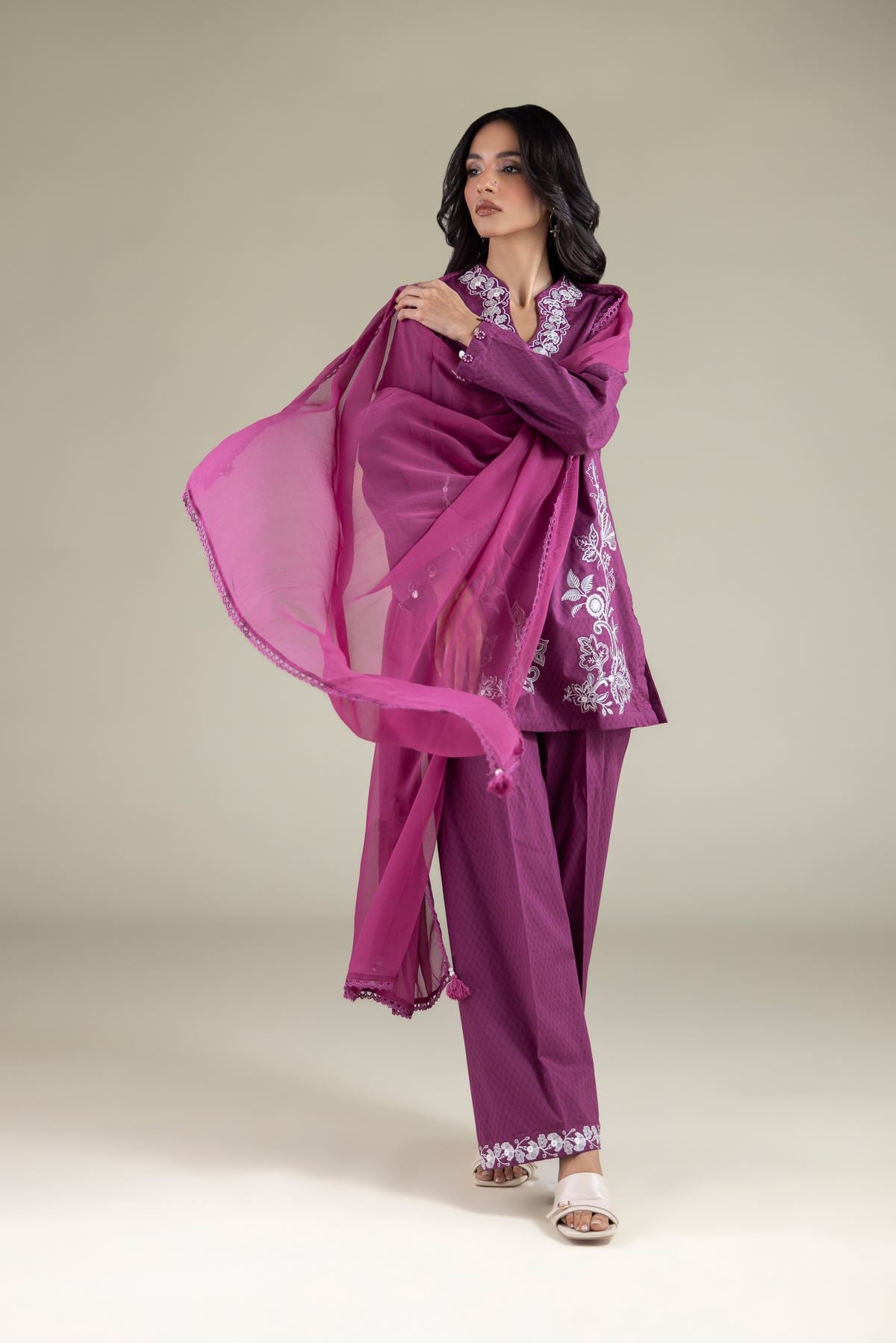 Embroidered Chiffon Embroidered Dupatta - 1-26-127-A-E-VG