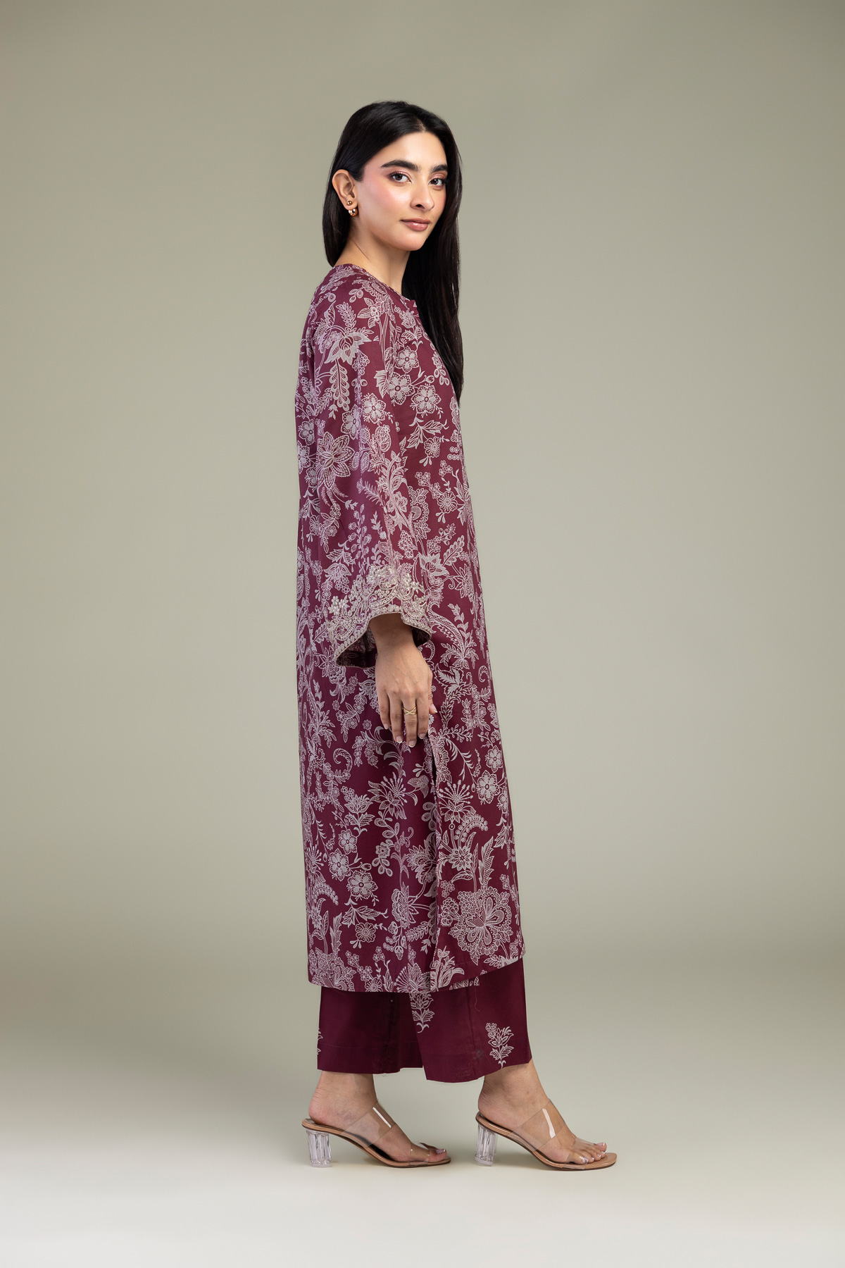 Embroidered Cambric Floral Cambric Kurta - 1-26-309-B-D1-VG