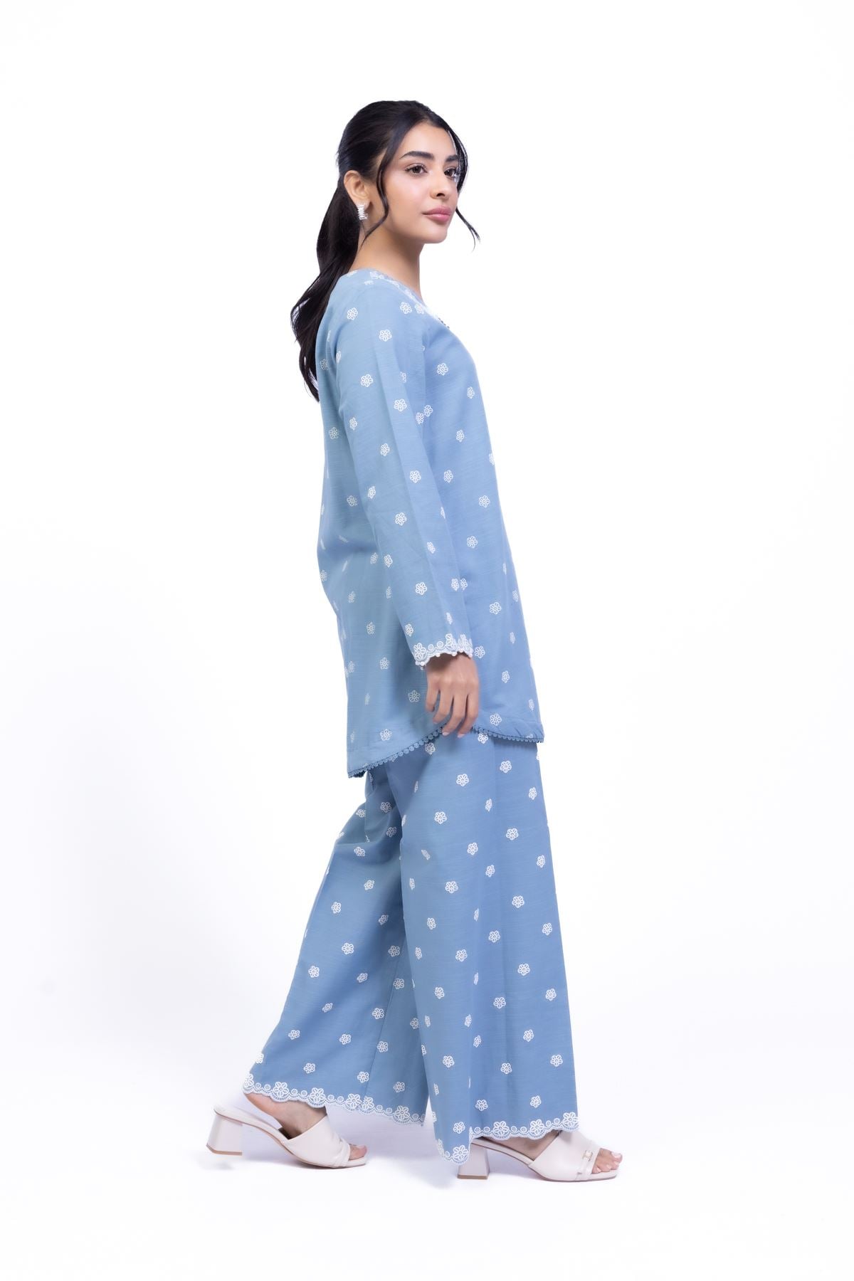 Printed Khaddar Pants - 25-10-11E8-10TB-VG