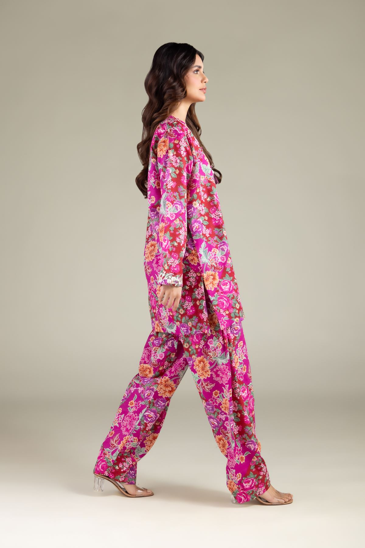 Embroidered Textured Cotton Summer Floral Shalwar - 1-26-115-B-B-VG