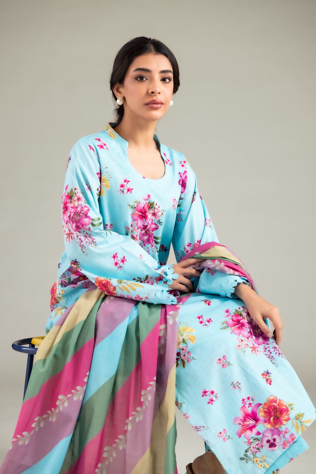 Printed Textured Cotton Kurta - 25-00-X2-08TB-VG