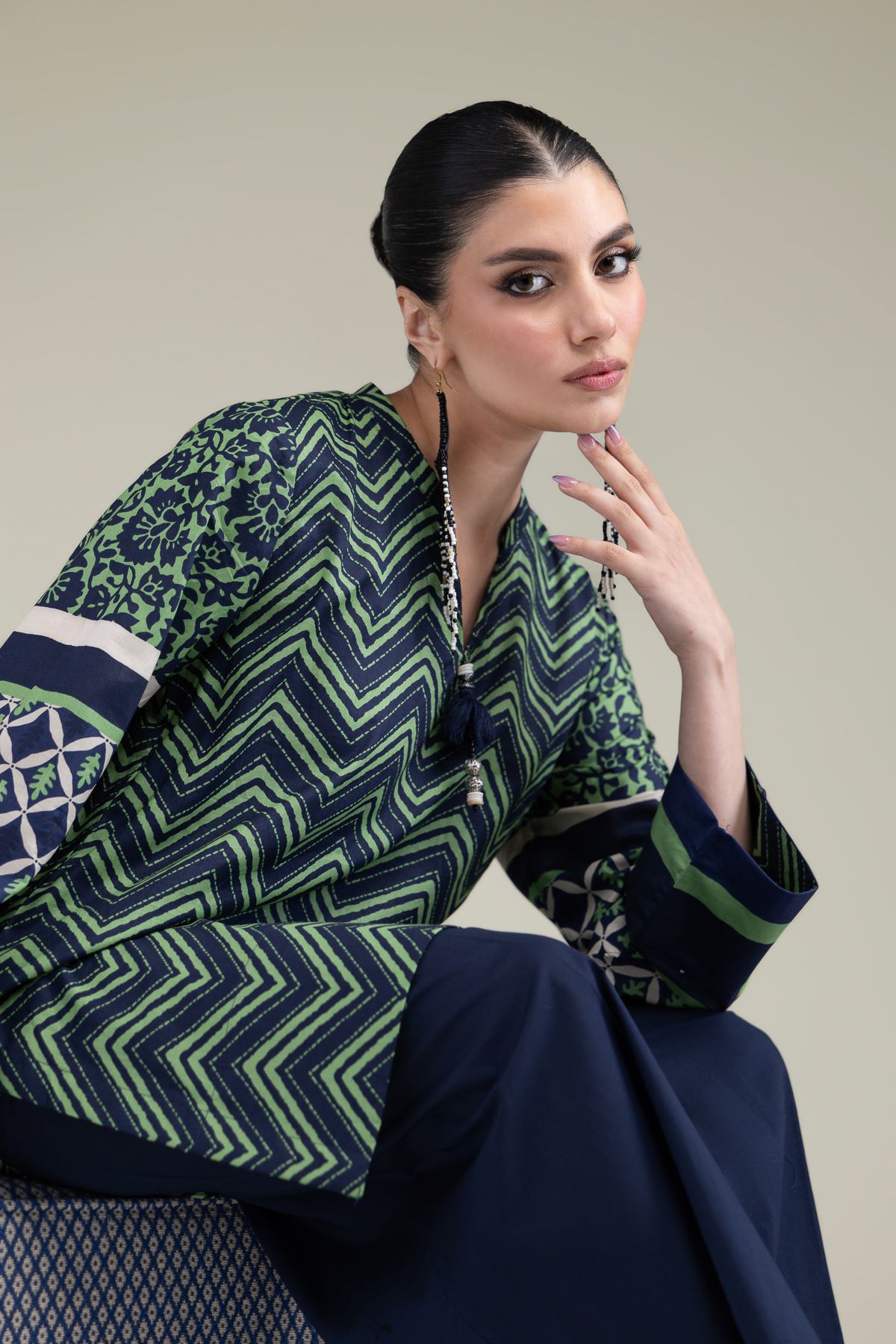 Printed Cambric Short Cambric Kurta - 1-26-209-A-E2-VG