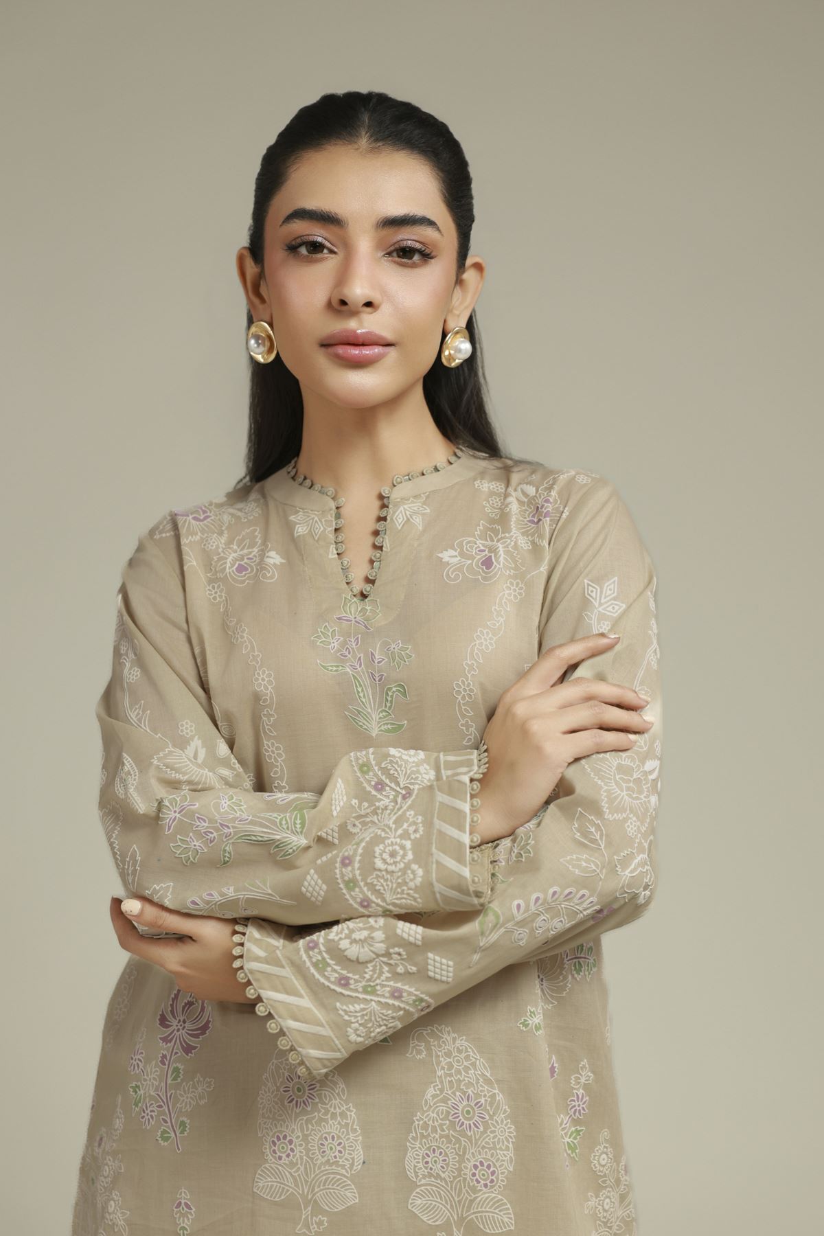 Printed Cambric 2-Piece Tailored Set - T-A22-26-112FH1-VG
