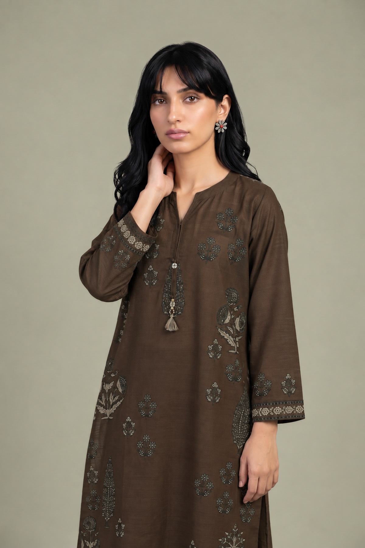 Printed Light Khaddar Kurta - 2-26-308-A-G1-VG