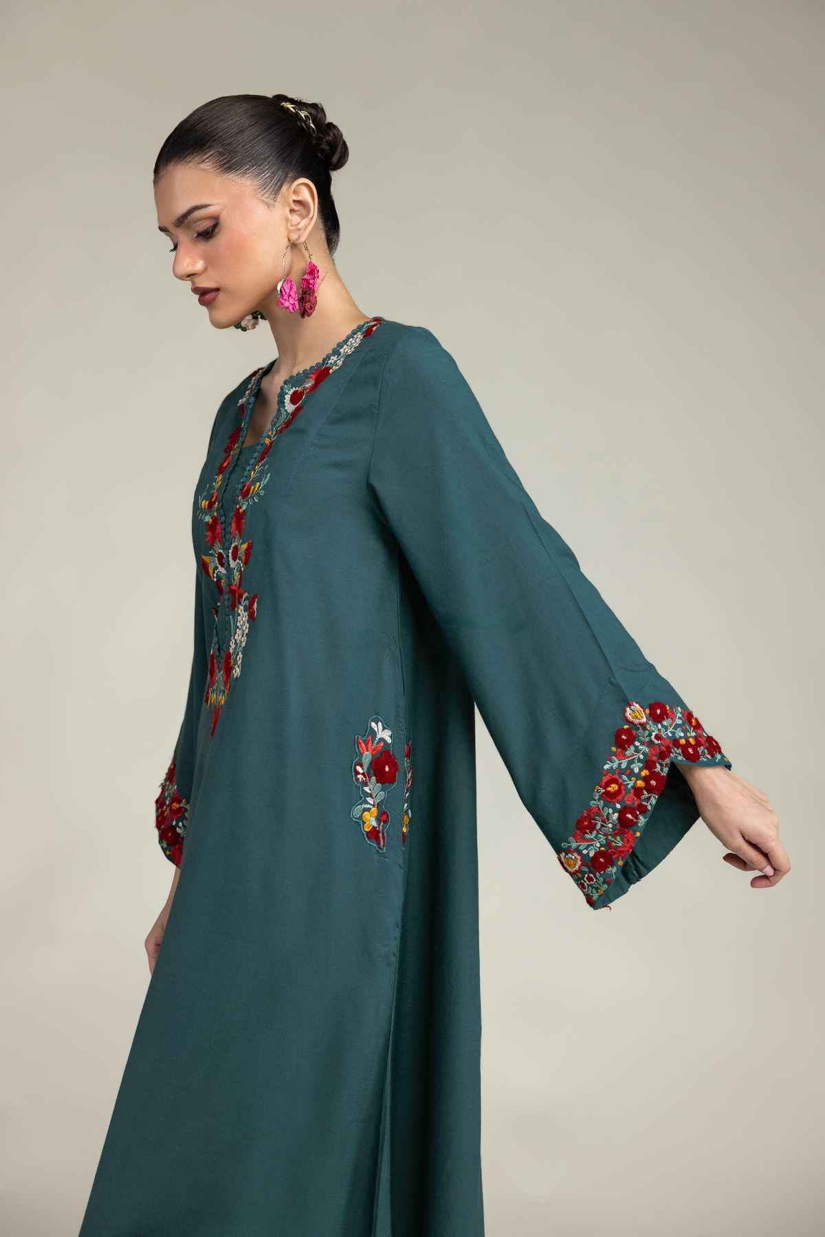 Embroidered Raw Silk Raw Silk Kurta - 1-26-225-A-C1-VG