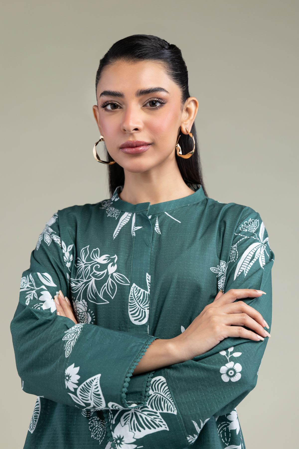 Printed Cotton Dobby Floral Cotton Kurta - 1-26-211-A-I1-VG