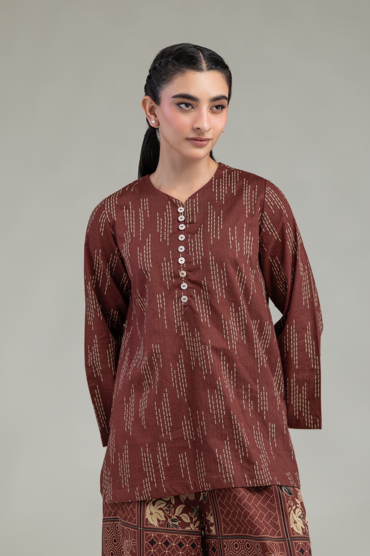 Printed Cotton Dobby Cotton Short Kurta - 1-26-212-A-J1-VG