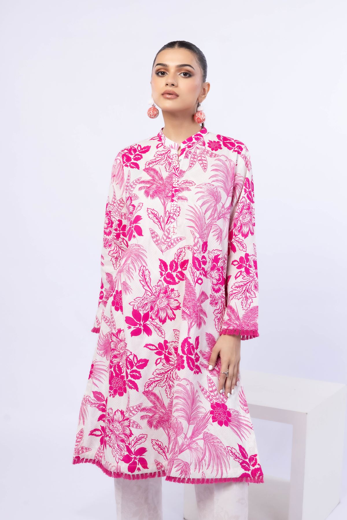 Printed Cotton Dobby Kurta - 25-10-12E9-02TA-VG
