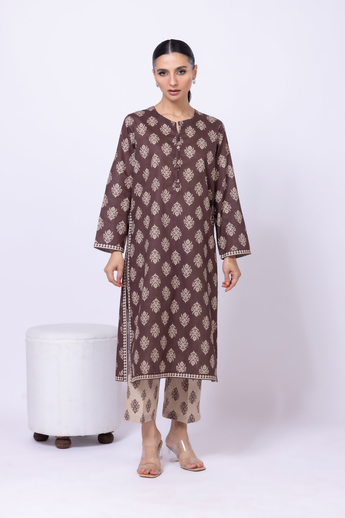 Printed Cambric Kurta - OTD4-EX23-01TA-VG