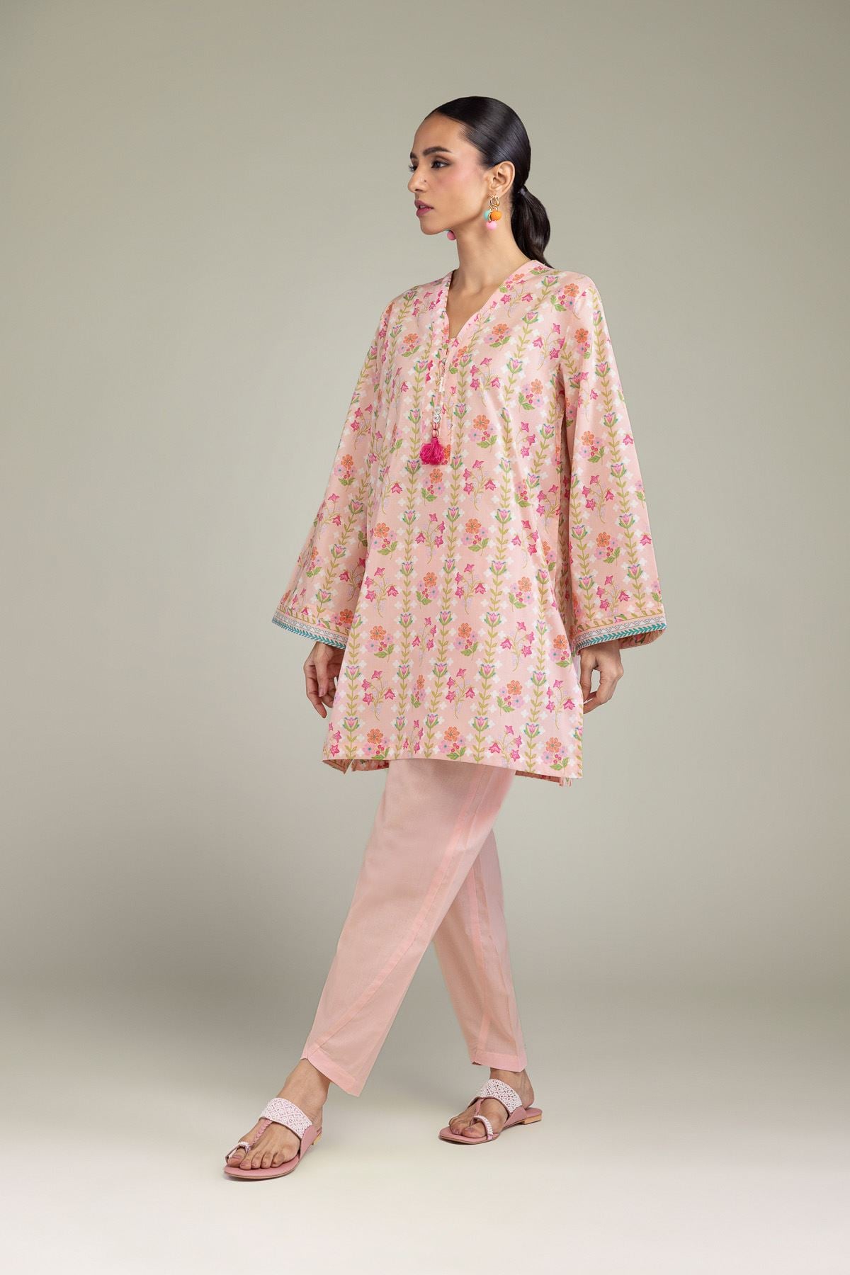 Printed Cambric Solid Cambric Shalwar - 1-26-213-A-G1-VG