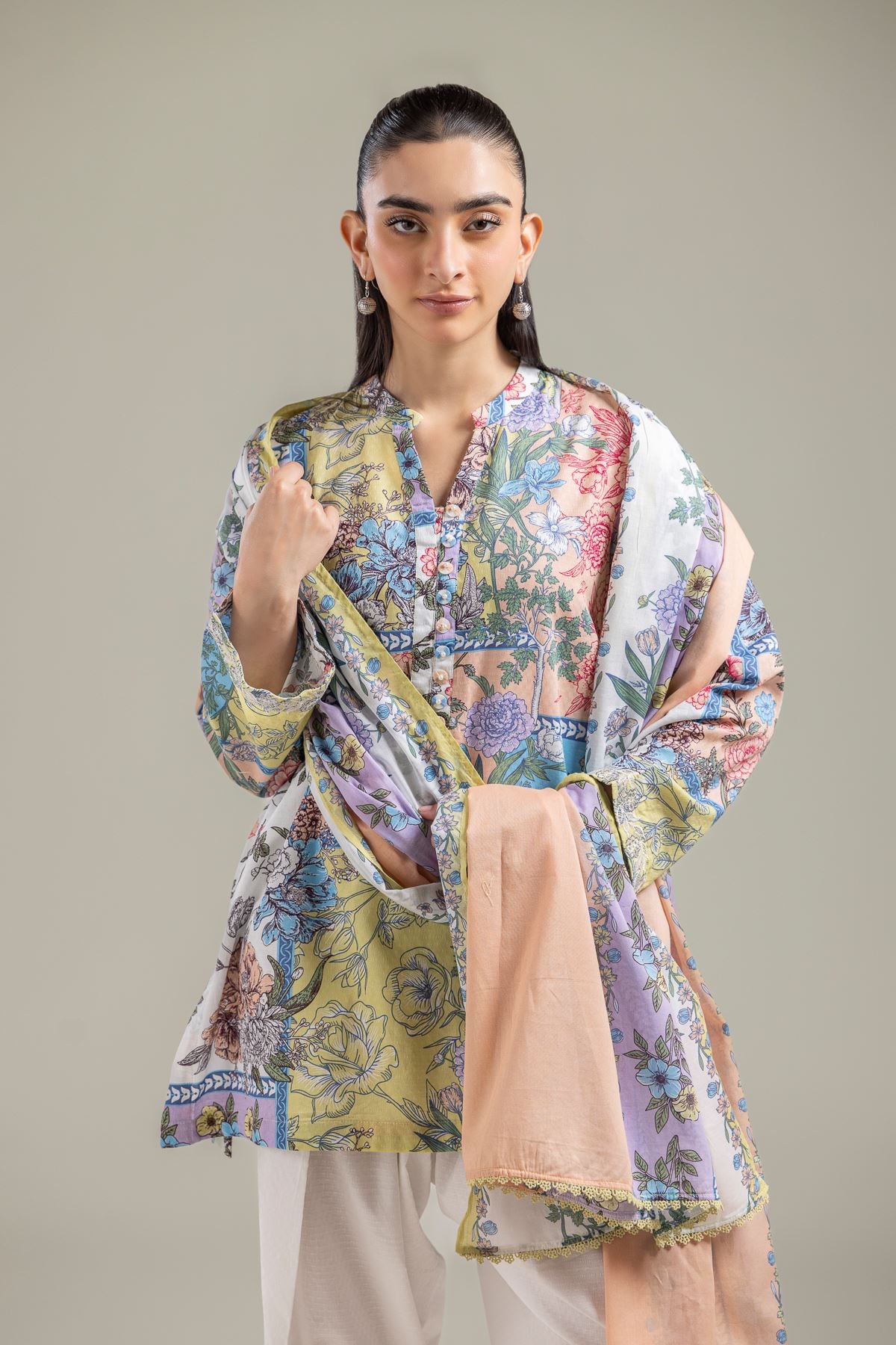 Embroidered Lawn Summer Lawn Dupatta - 1-26-118-A-B-VG