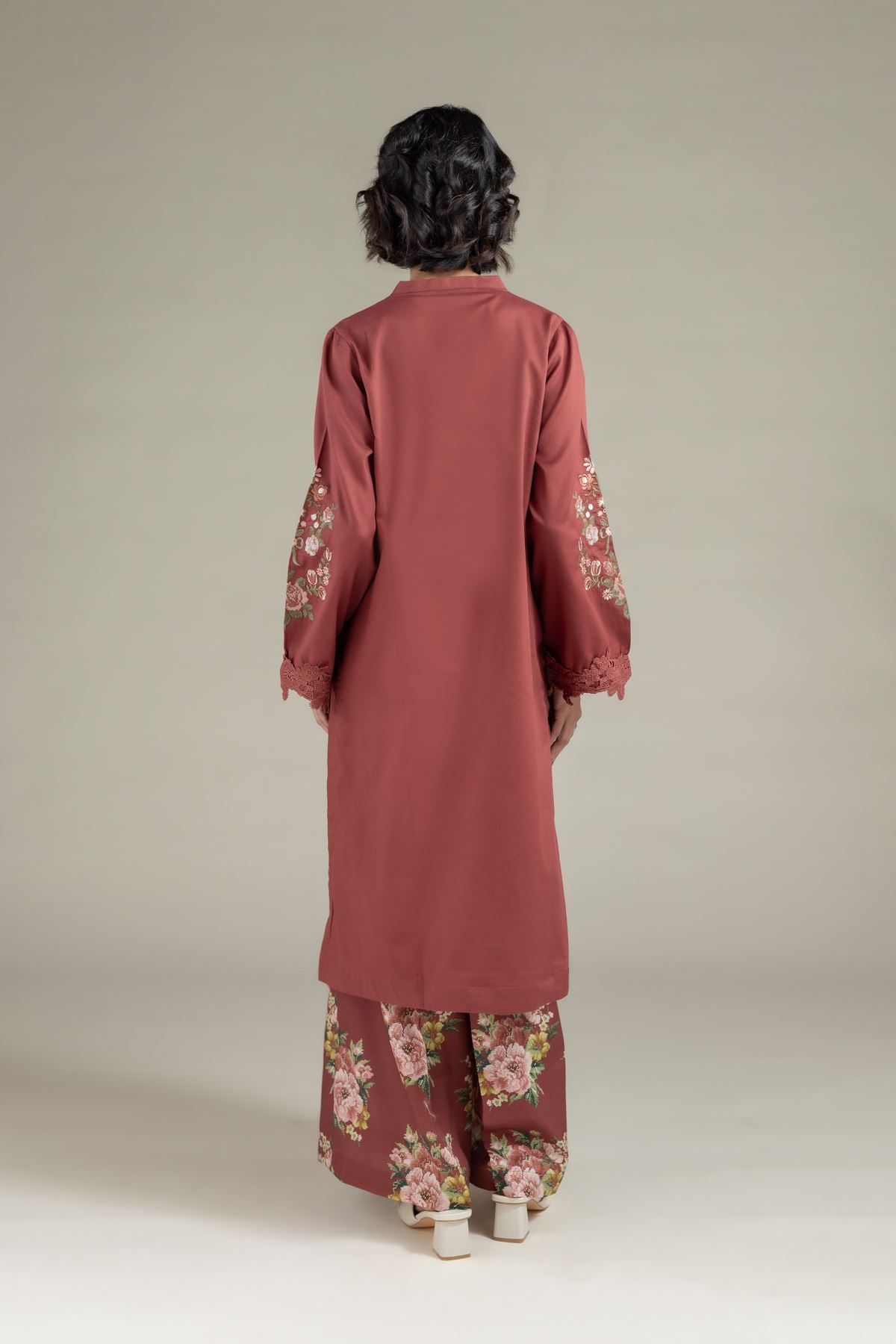 Embroidered Textured Cotton Kurta - 25-10-12E9-08TA-VG