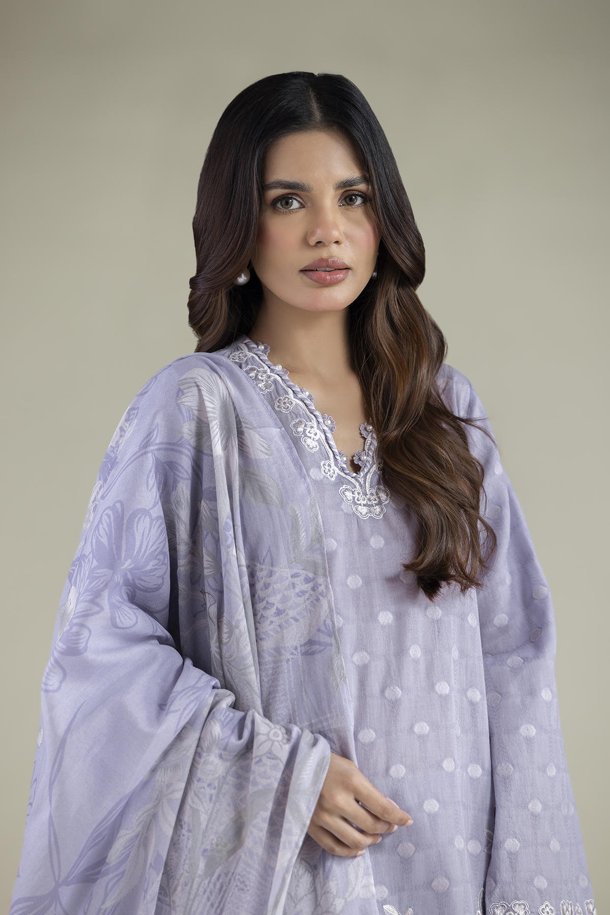 Embroidered Broshia Fabrics 3 Piece - A22-26-214FH1-VG