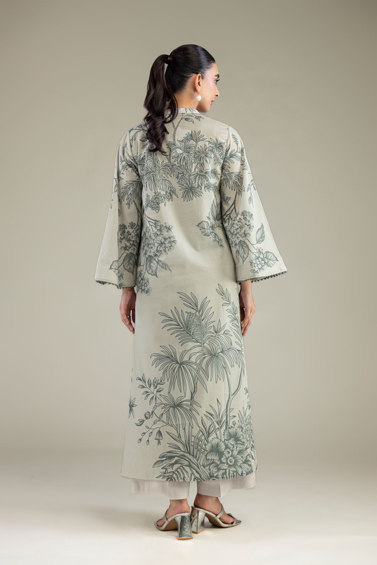 Printed Cambric Floral Cambric Kurta - 1-26-102-A-F-VG